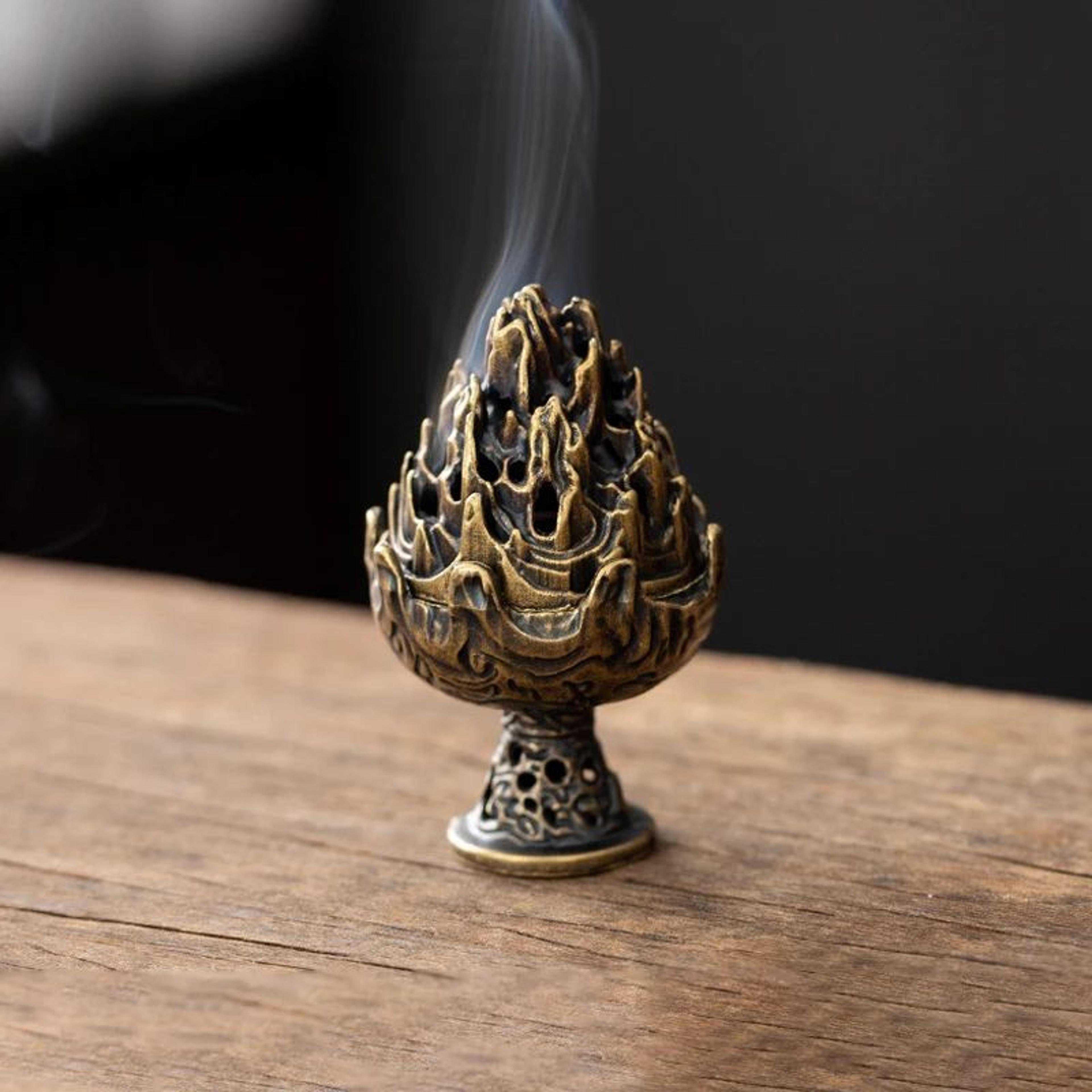 Vintage Three Legged Alloy Incense Burner And Stick Holder 6