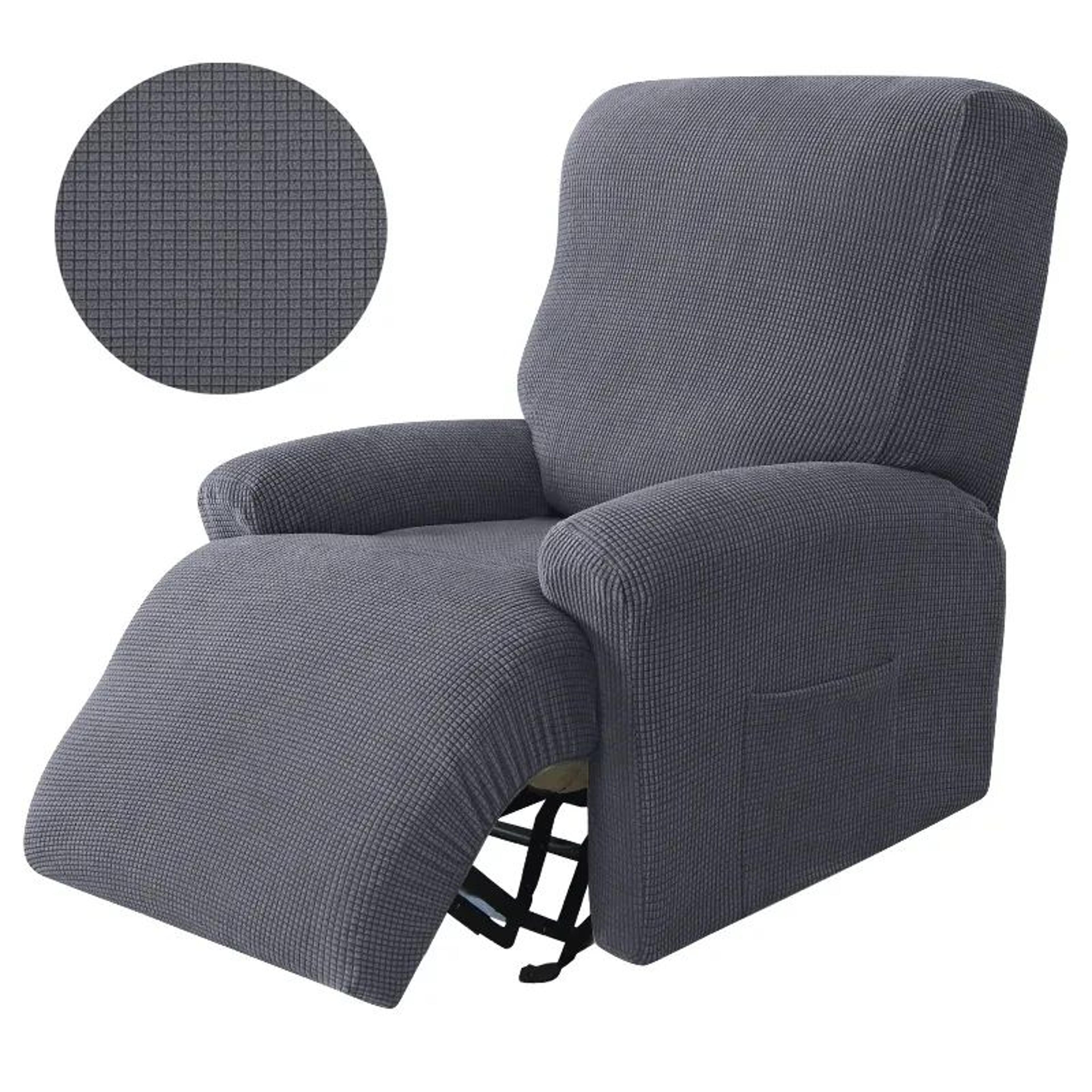 Stretch Spandex Recliner Sofa Cover Four Piece Set 17