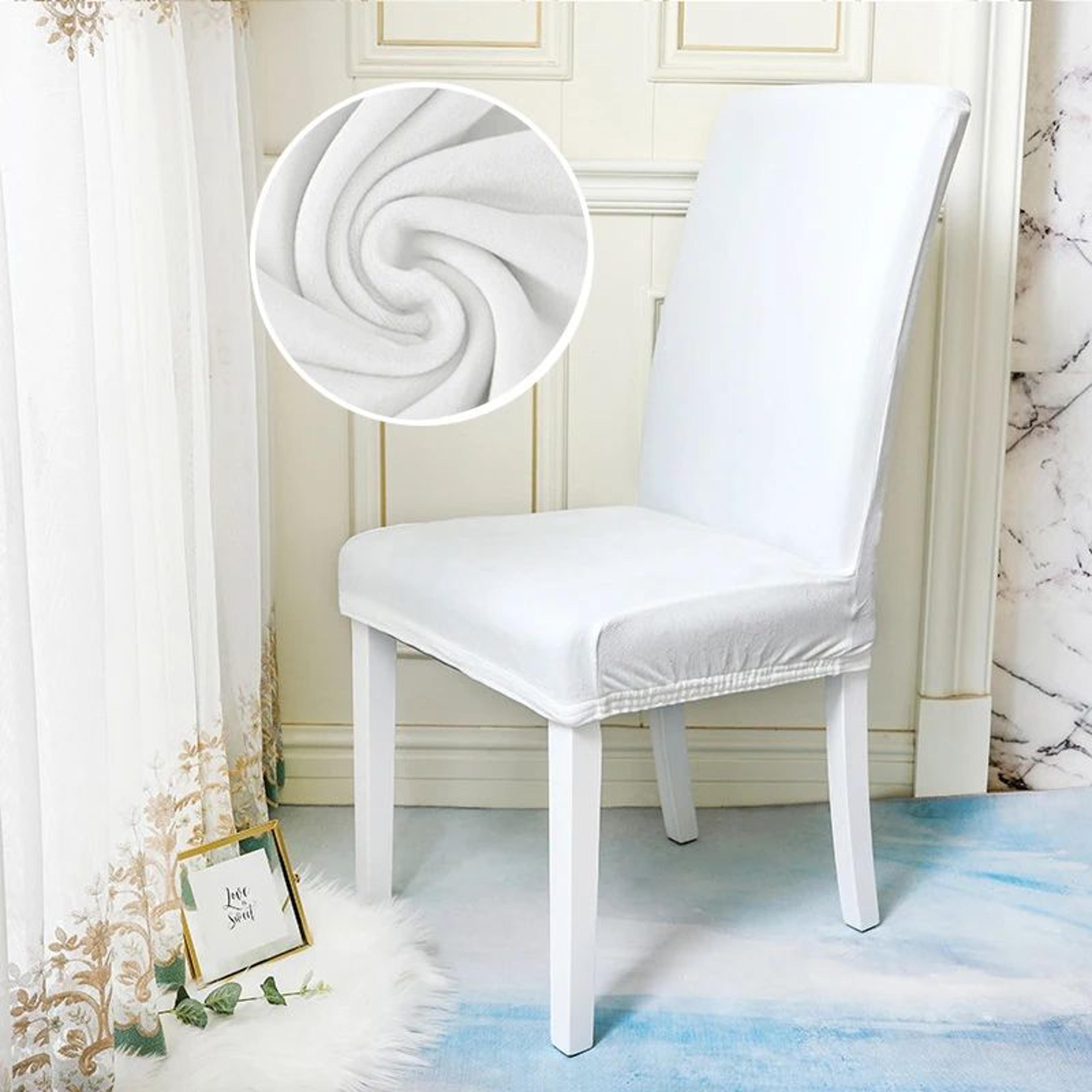 Soft Velvet Plush Stretch Dining Chair Cover 18