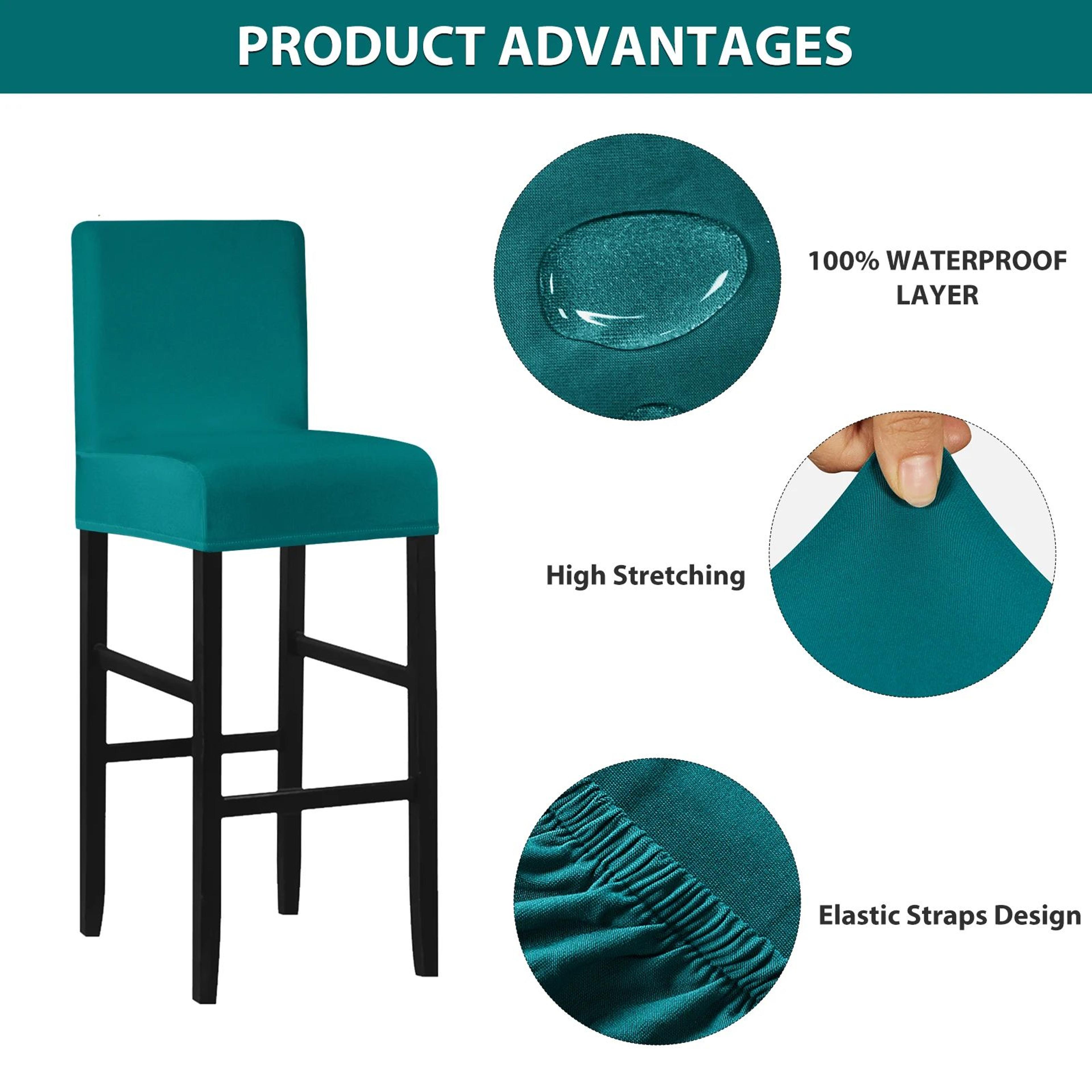 Waterproof Short Back Dining Chair Cover 5