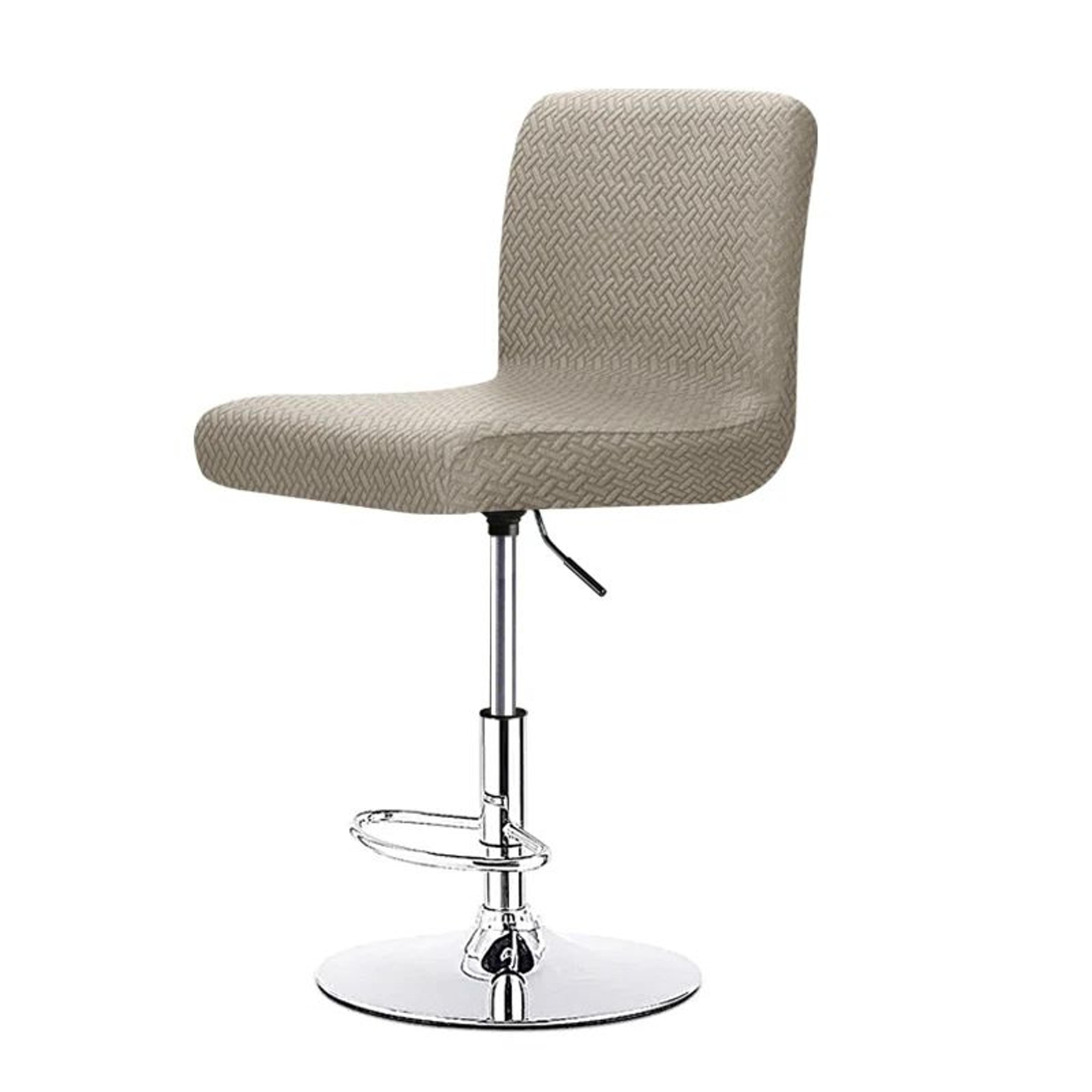 Stretch Jacquard Short Back Bar Stool Chair Cover 7