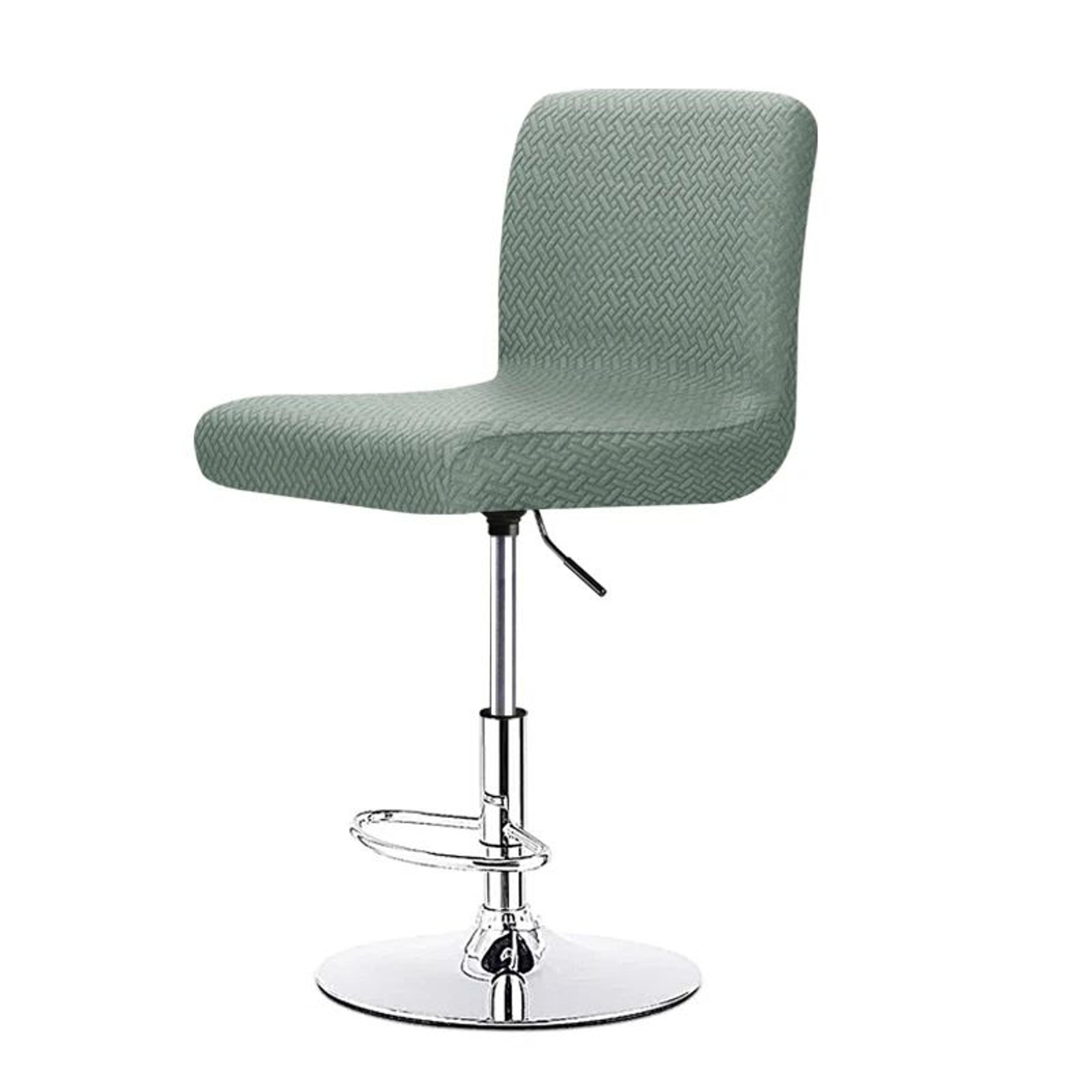 Stretch Jacquard Short Back Bar Stool Chair Cover 11