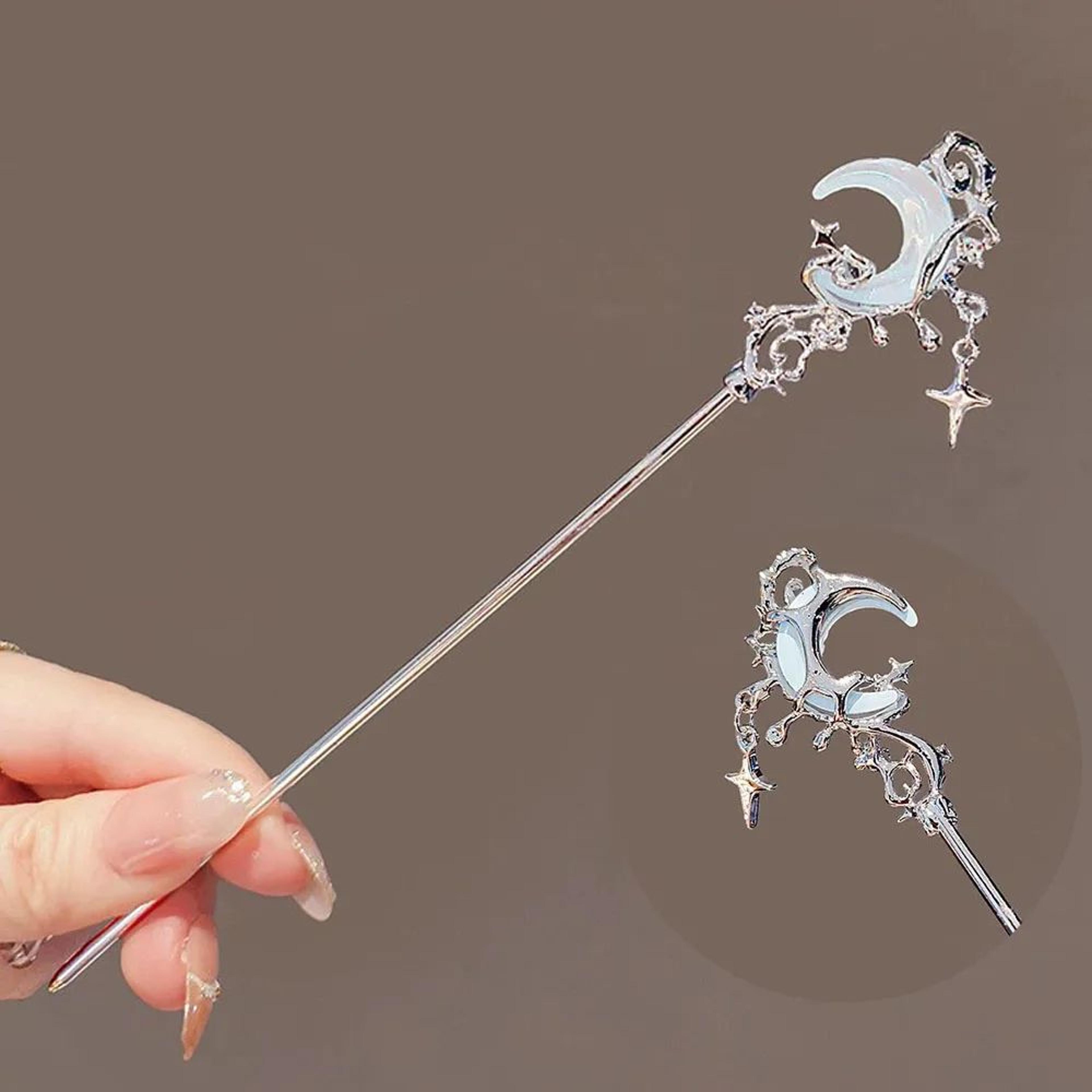 French Star Moon Gemstone Hair Pins For Women 2