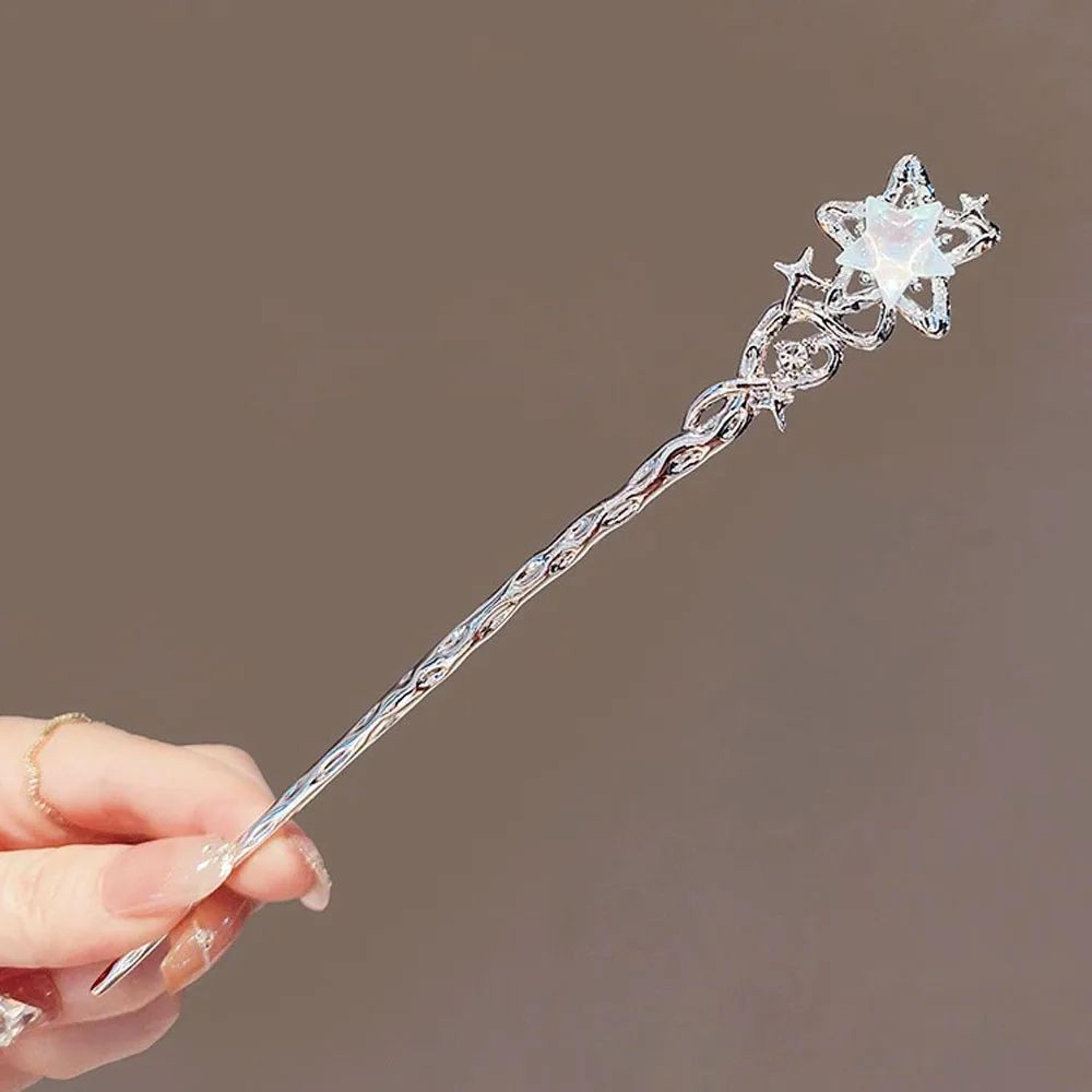 French Star Moon Gemstone Hair Pins For Women 4