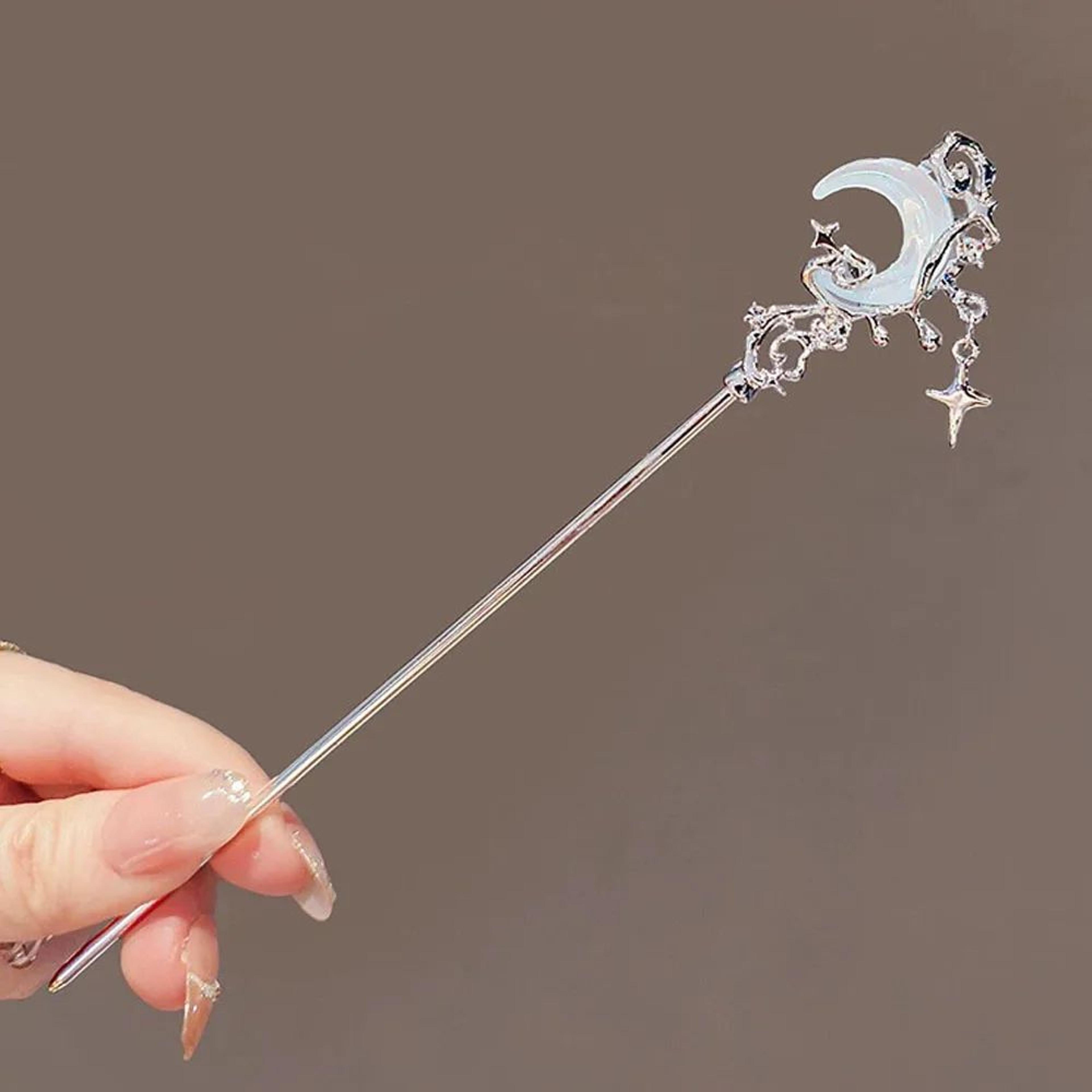 French Star Moon Gemstone Hair Pins For Women 3
