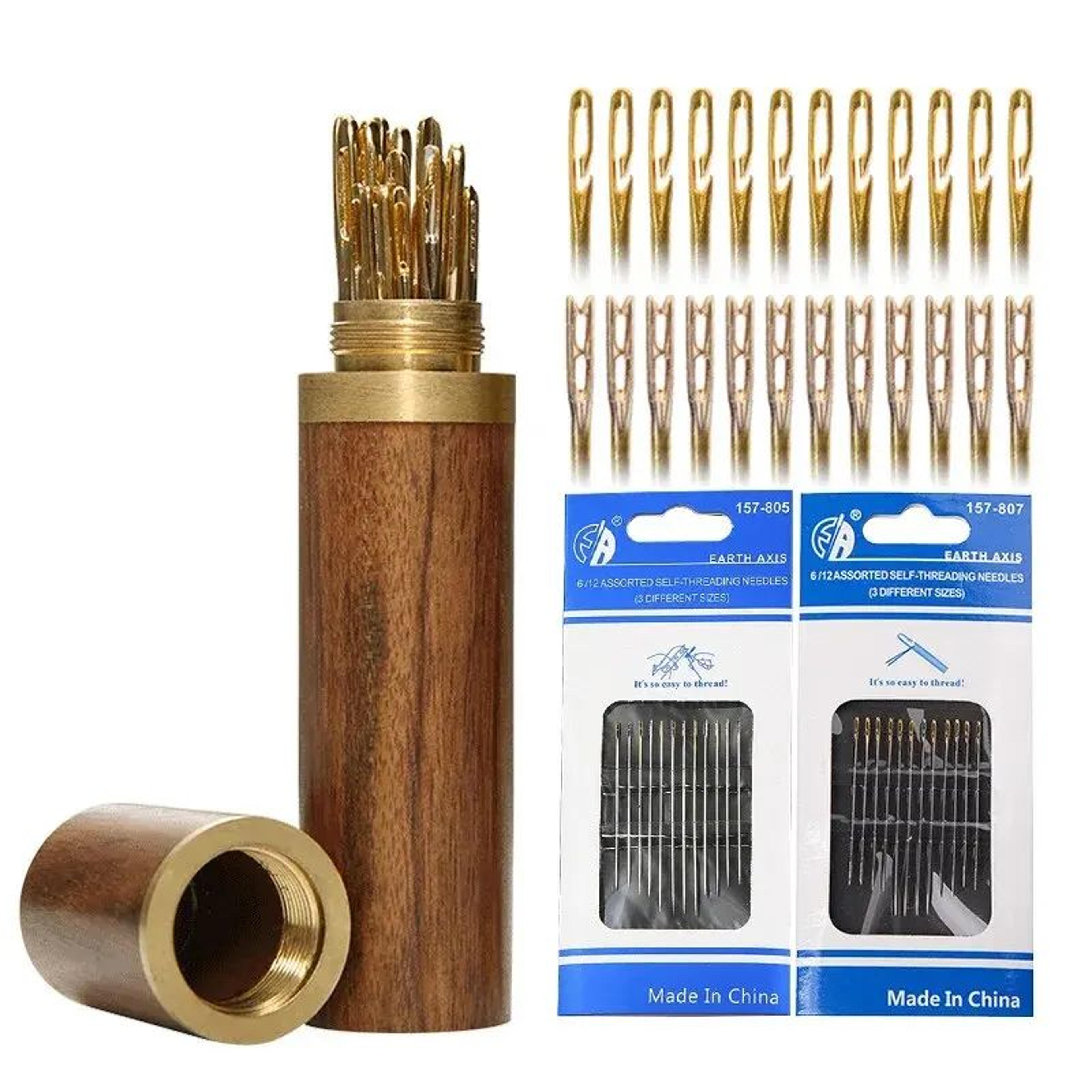 30 Piece Easy Thread Sewing Needle Set With Wooden Storage Case 1