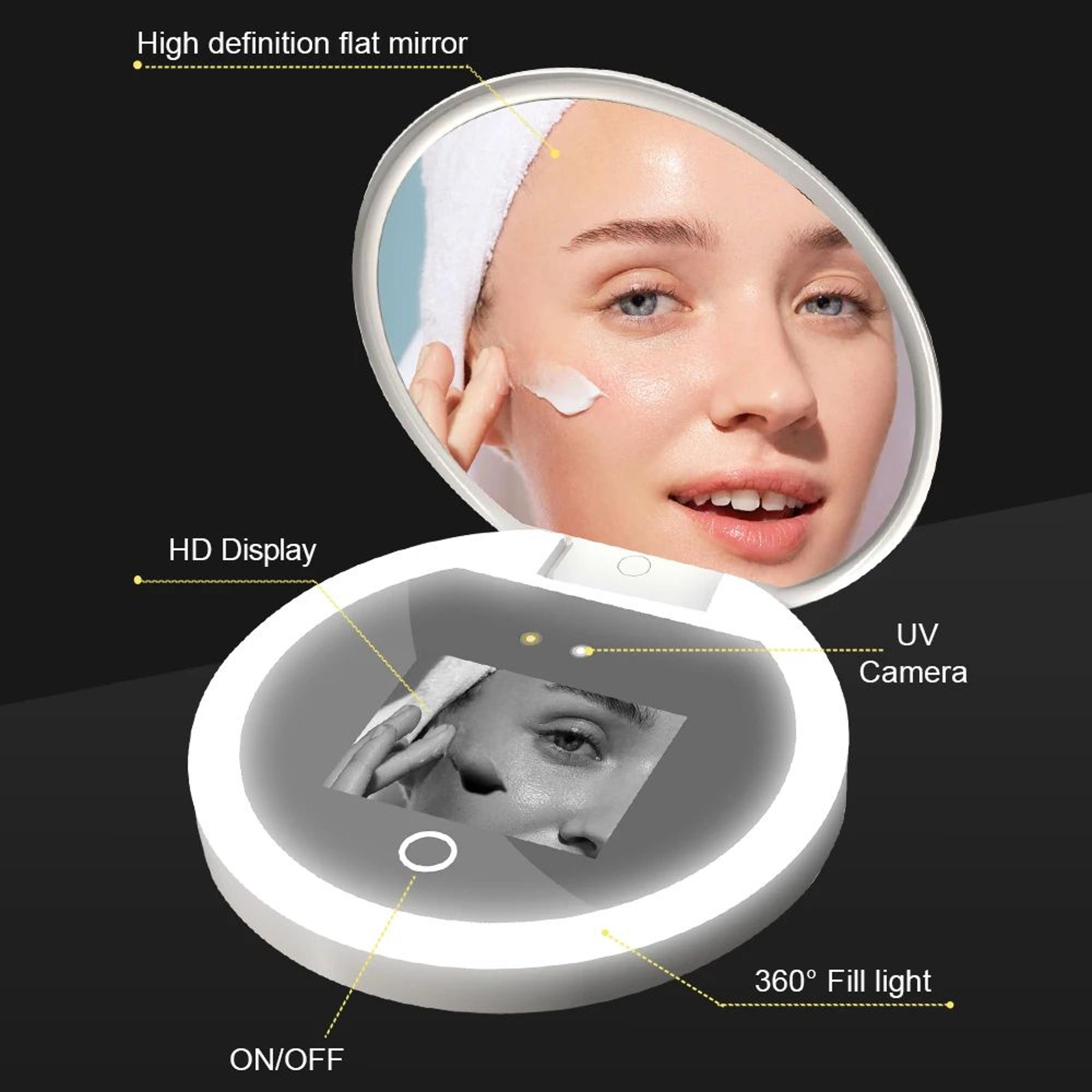 Smart UV Camera LED Makeup Mirror For Sunscreen Check 5