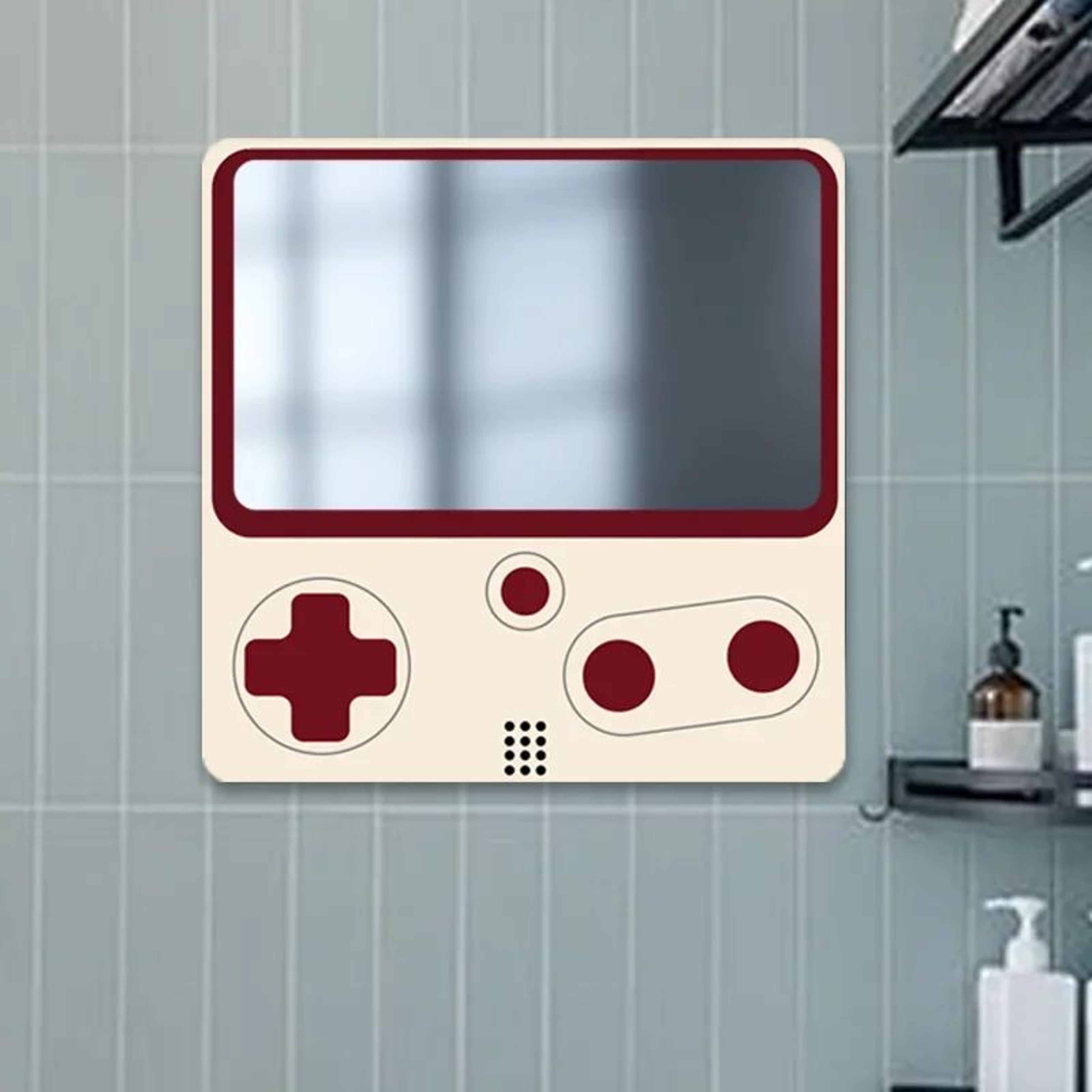 20CM Game Console Pattern Self Adhesive Wall Mirror 4