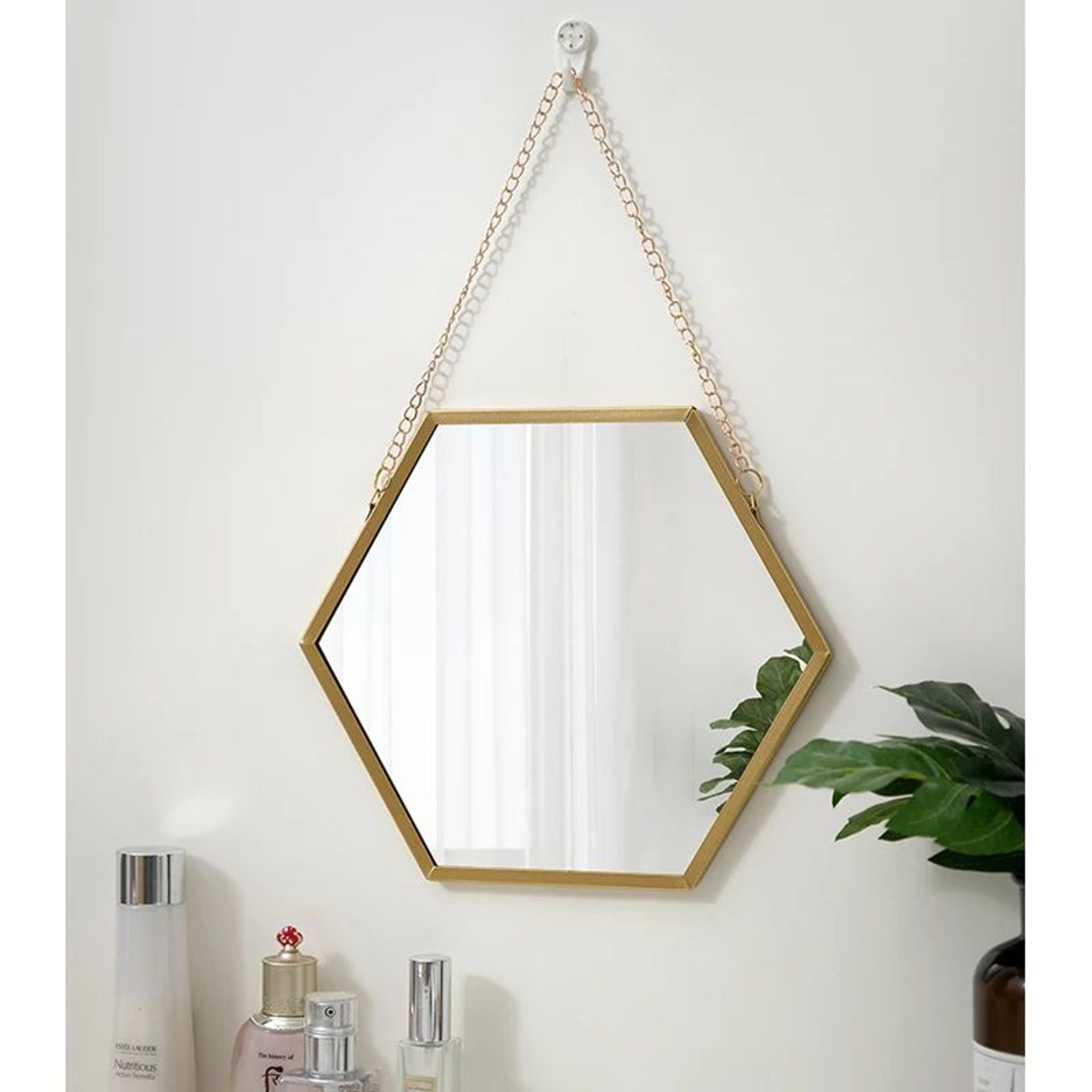Hexagon Decorative Hanging Wall Makeup Mirror 3