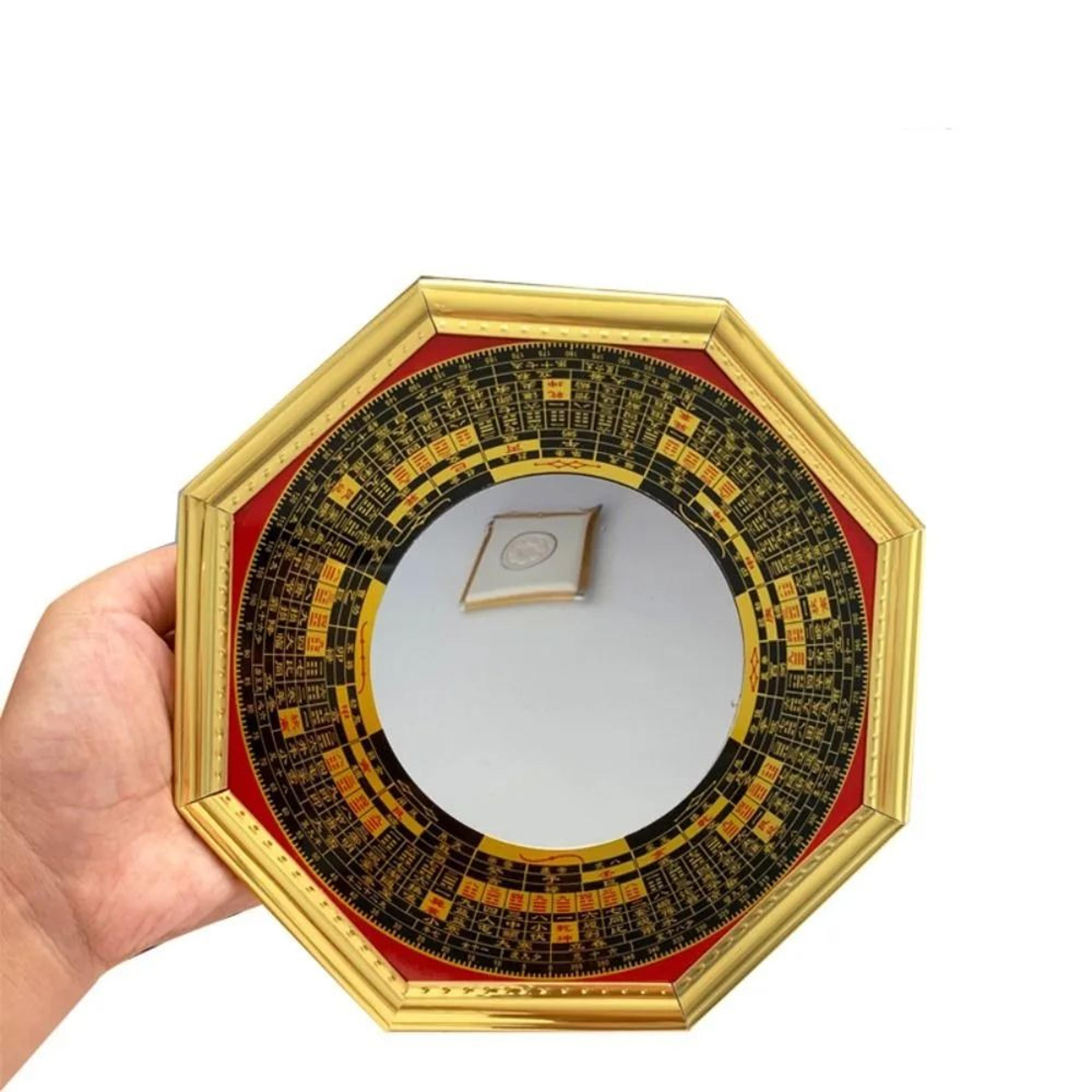 Traditional Bagua Feng Shui Octagonal Mirror With Metal Frame 11