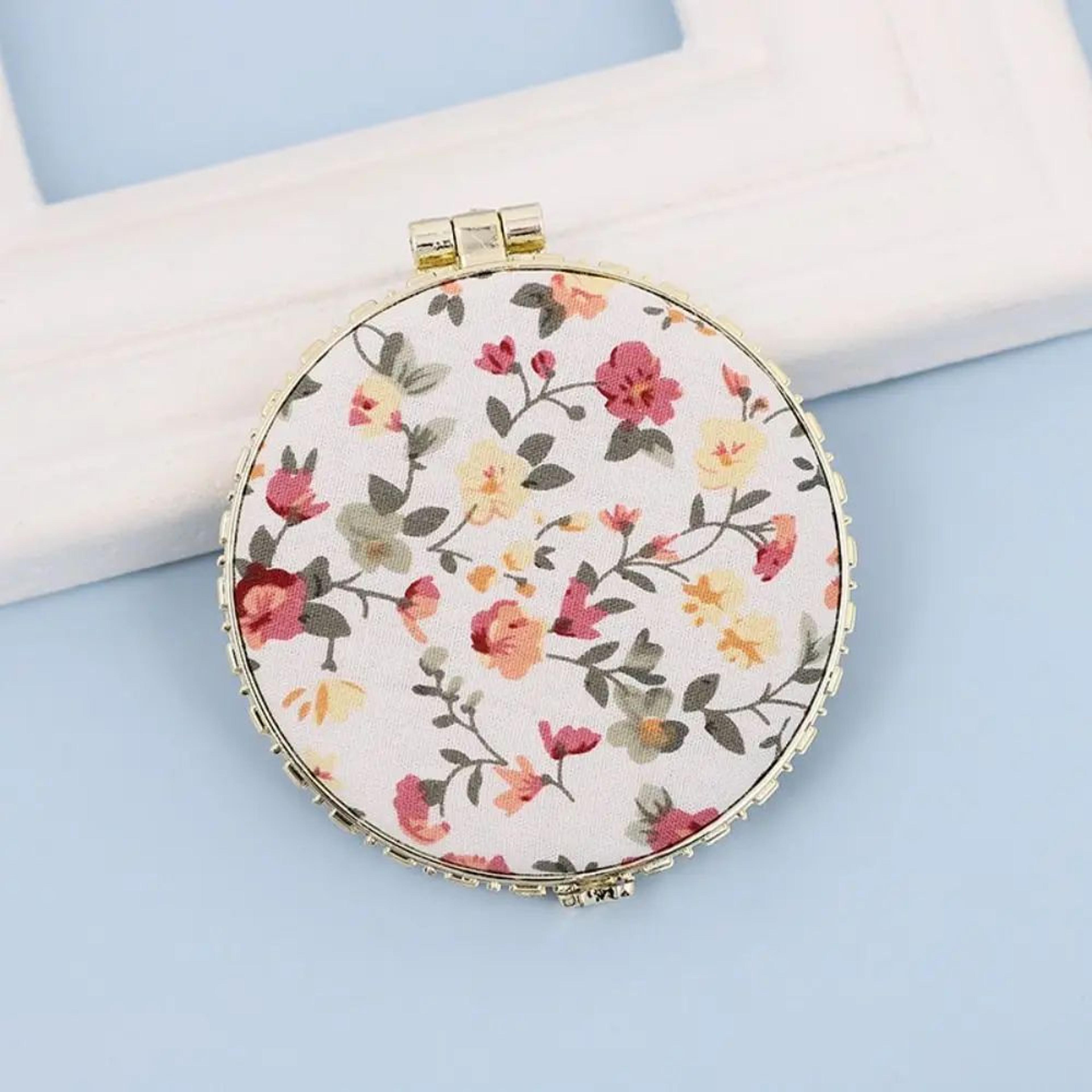 Vintage Floral Foldable Compact Pocket Makeup Mirror 6