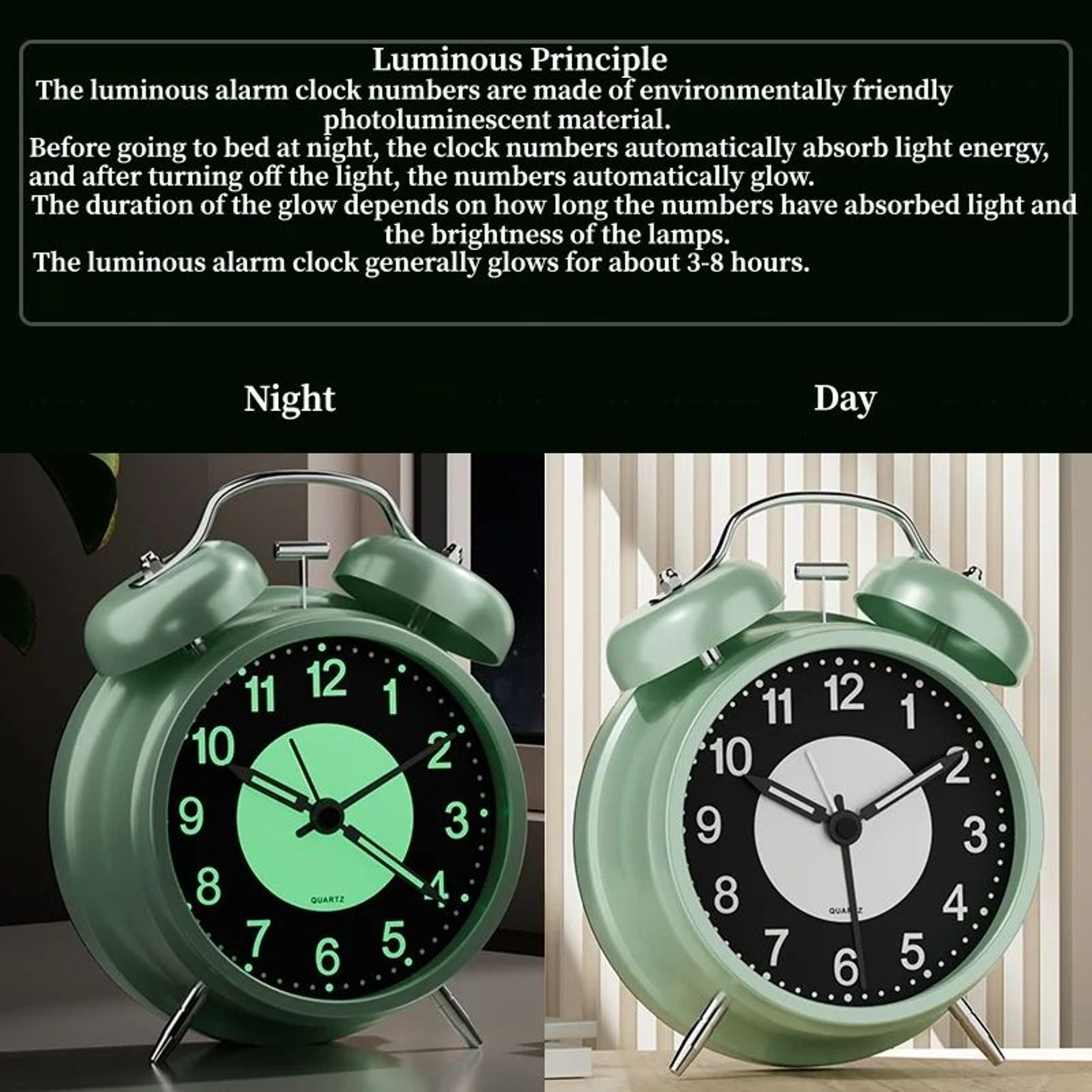 3 Inch Luminous Battery Powered Alarm Clock With Night Light 3