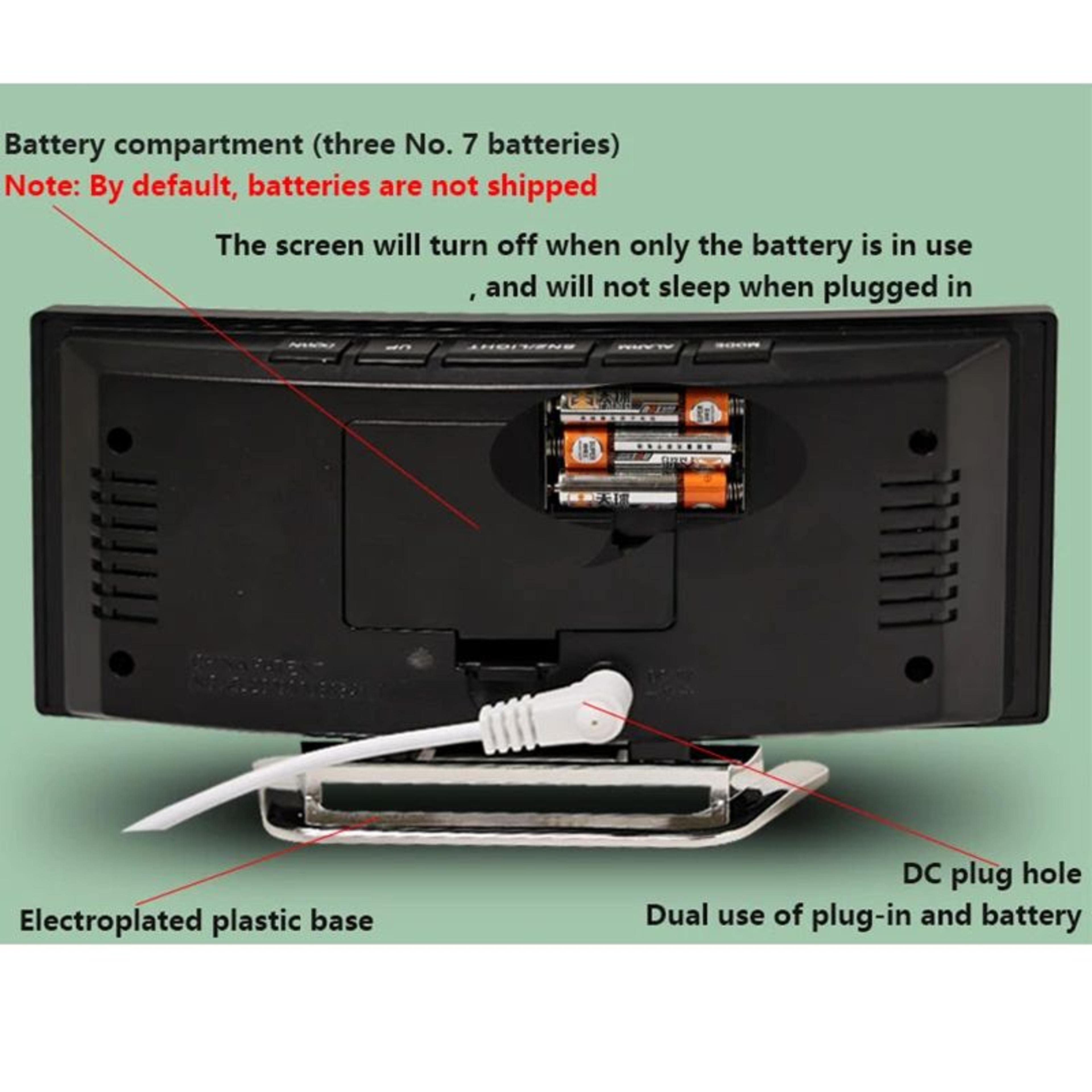 Curved Screen LED Alarm Clock With Temperature And Humidity Display 1
