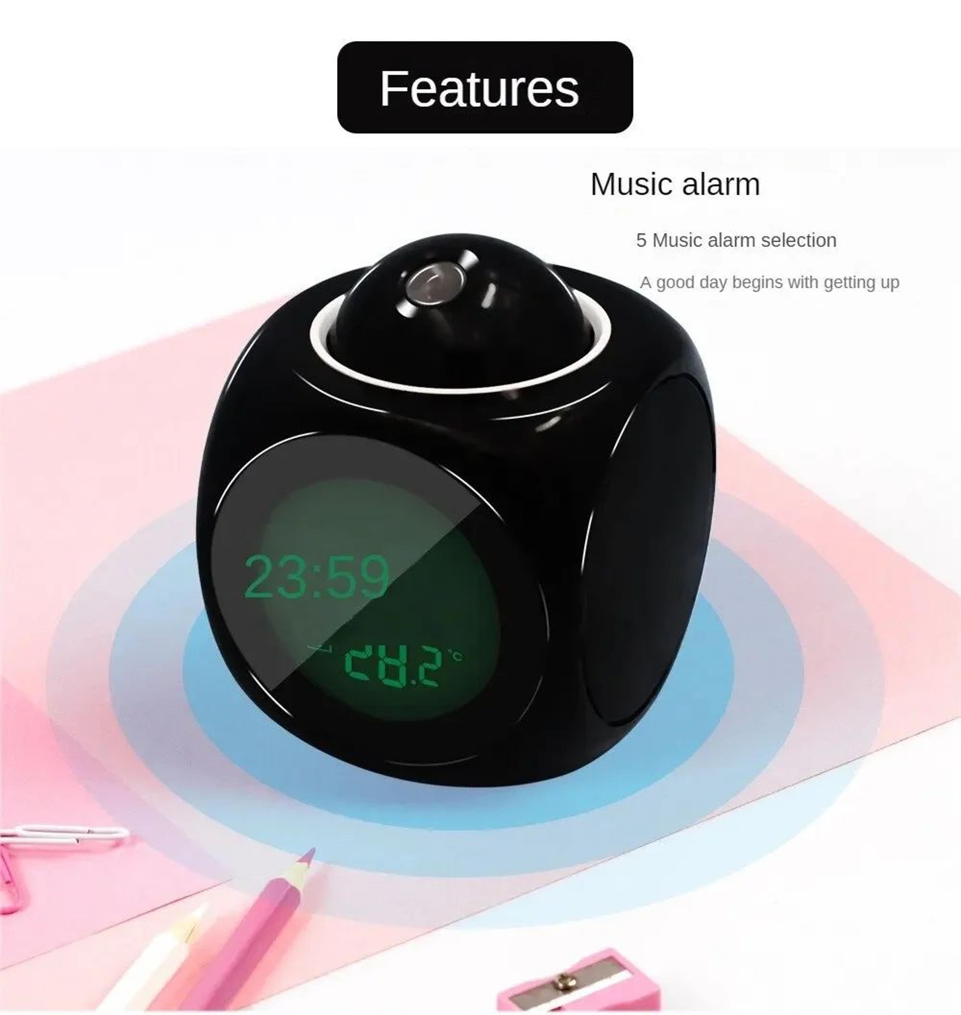 Digital Projection Alarm Clock With Ceiling Display And Temperature 9