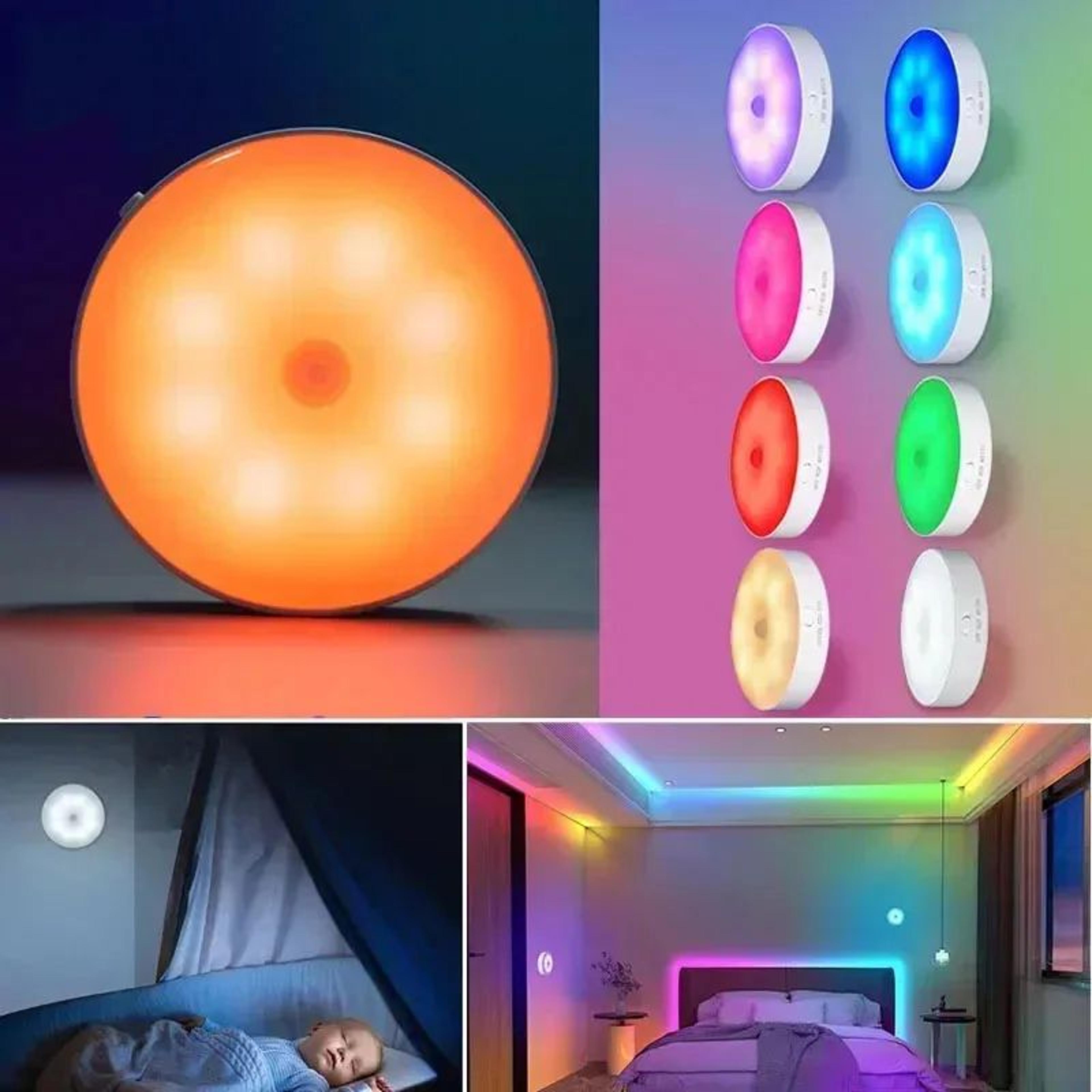 rechargeable pir motion sensor rgb led night light