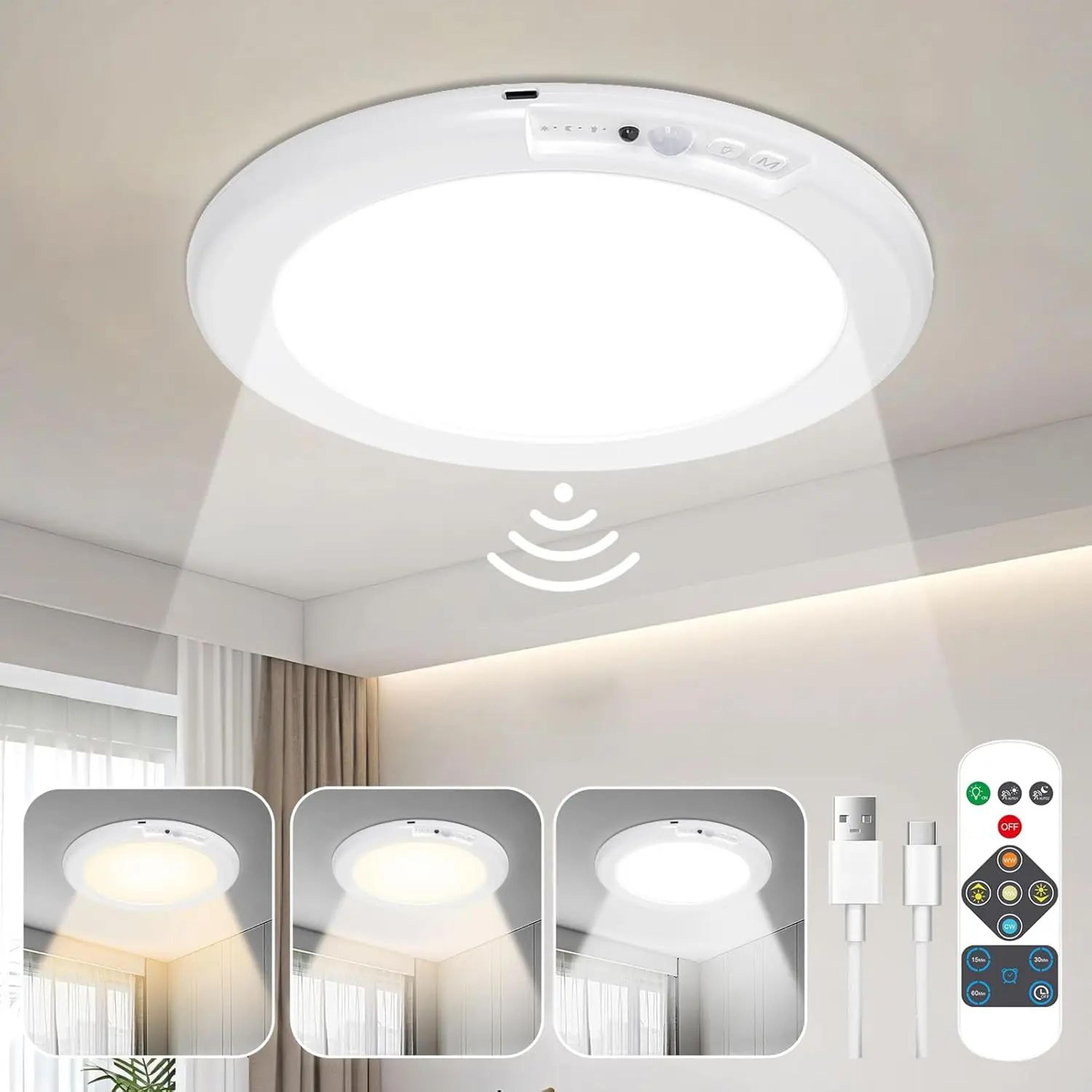 rechargeable motion sensor led ceiling light with remote