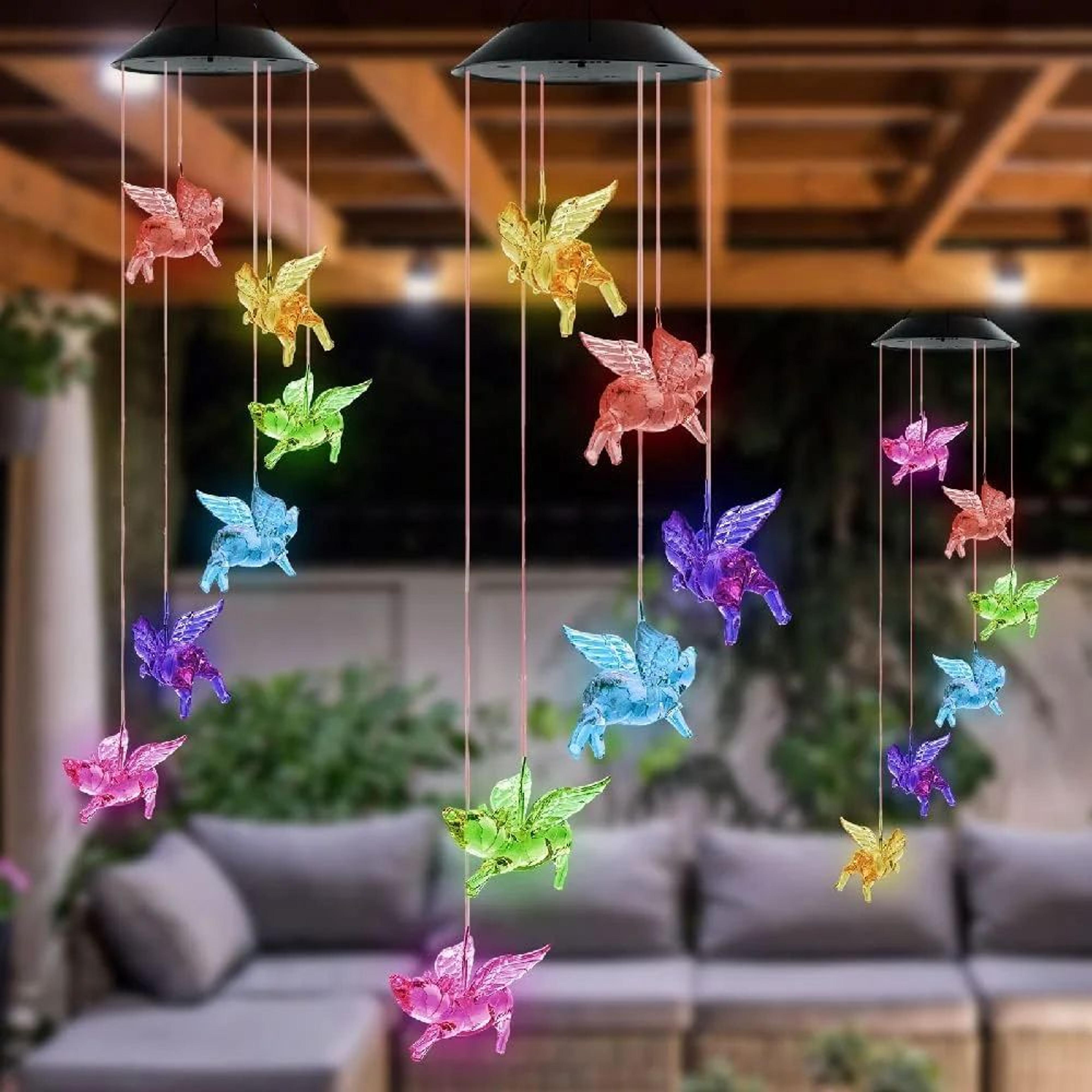 Color Changing LED Wind Chime Hanging Garden Light 4