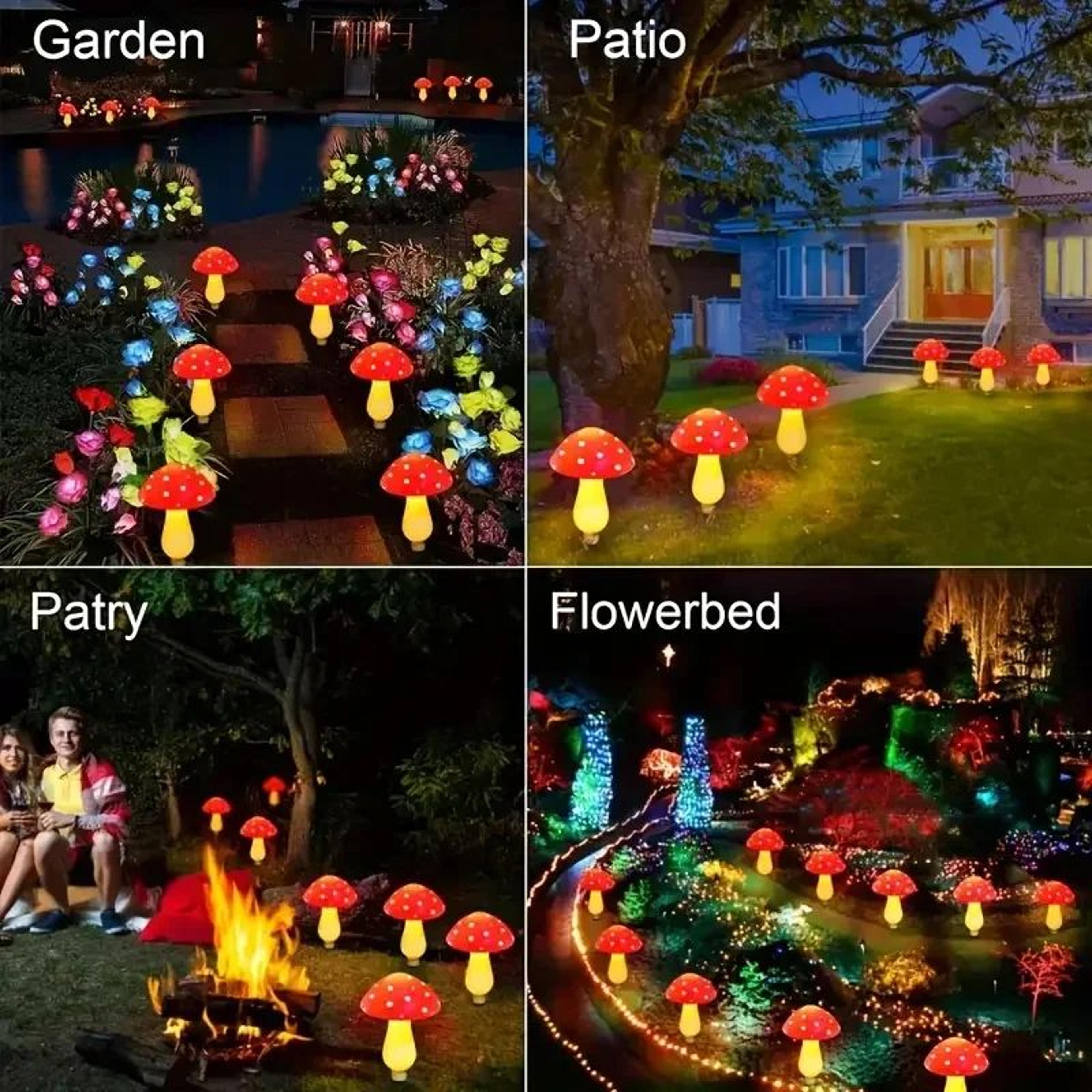 Solar LED Mushroom Garden Lights For Outdoor Decor 4