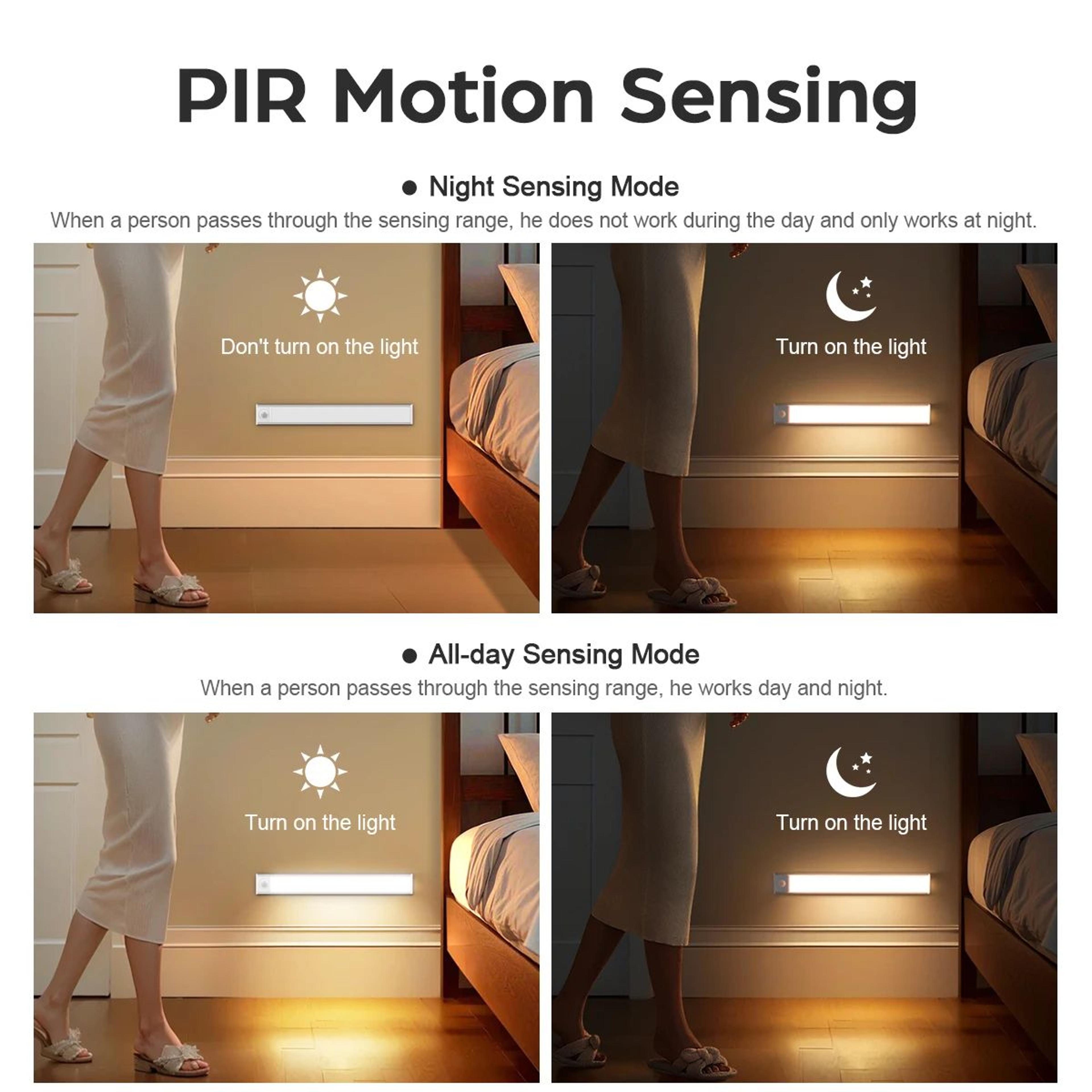 Rechargeable Motion Sensor LED Light Bar With Magnetic Mount 5