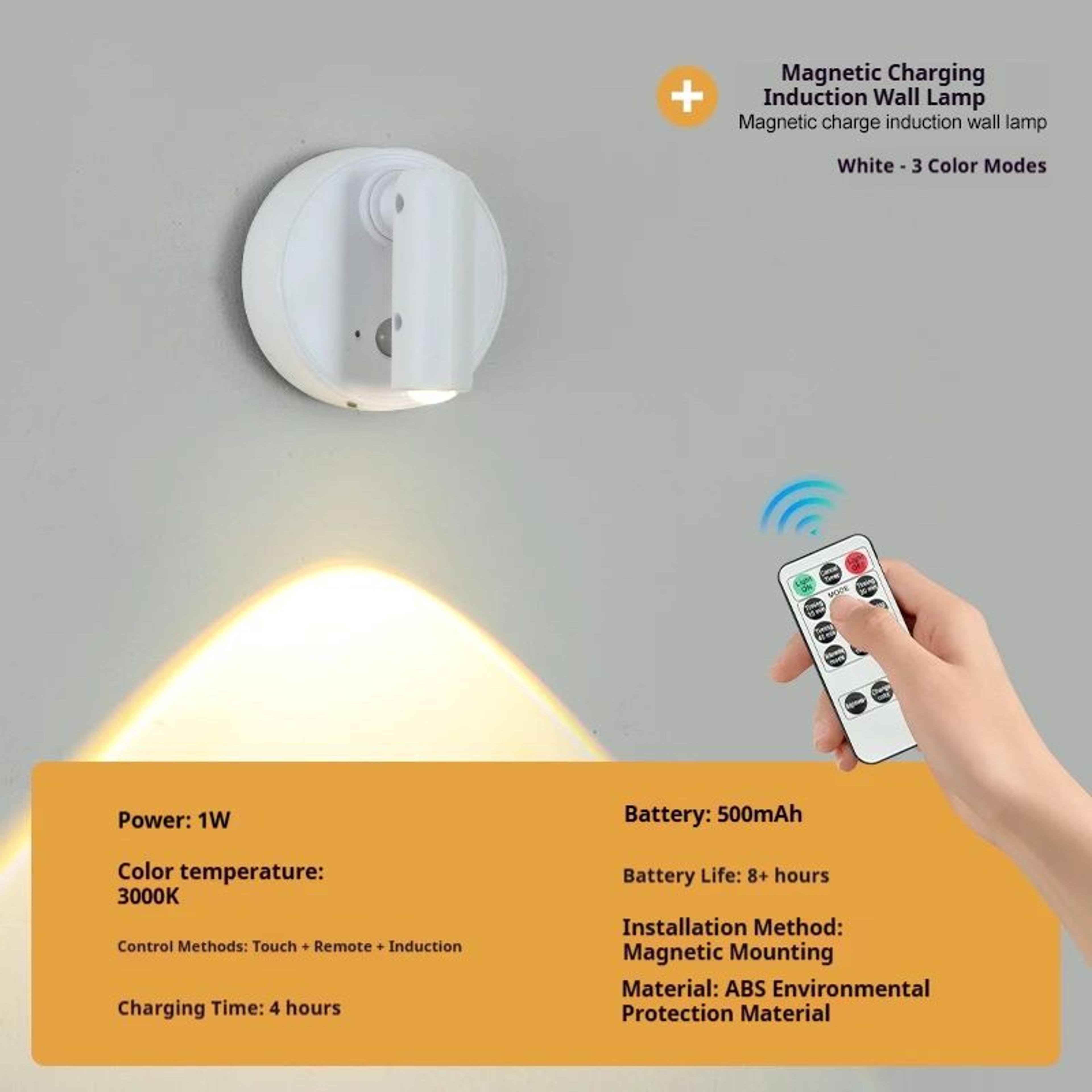 Magnetic Rechargeable LED Wall Lamp With Touch Dimming 6