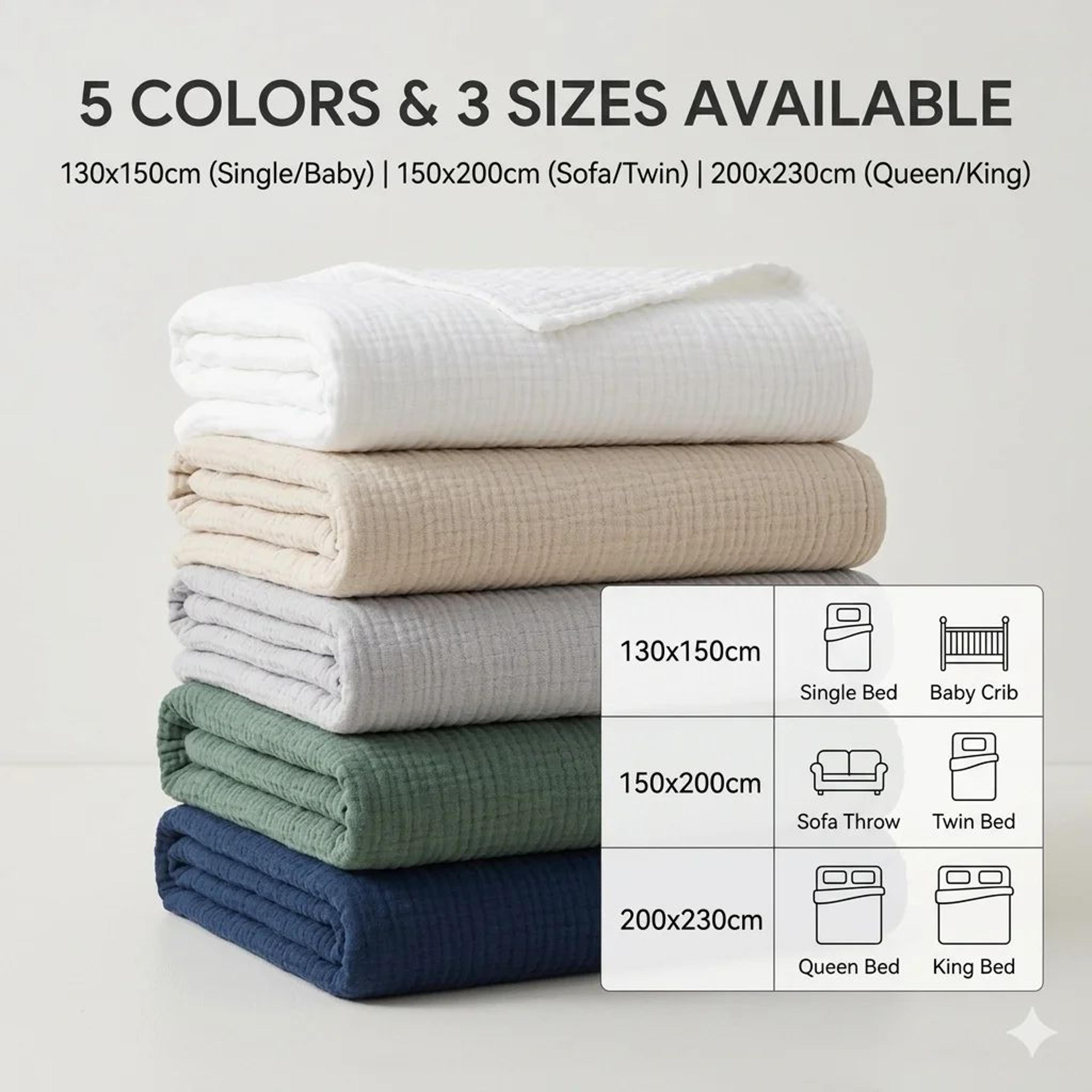 Cotton Muslin Plaid Breathable Summer Throw Blanket 3