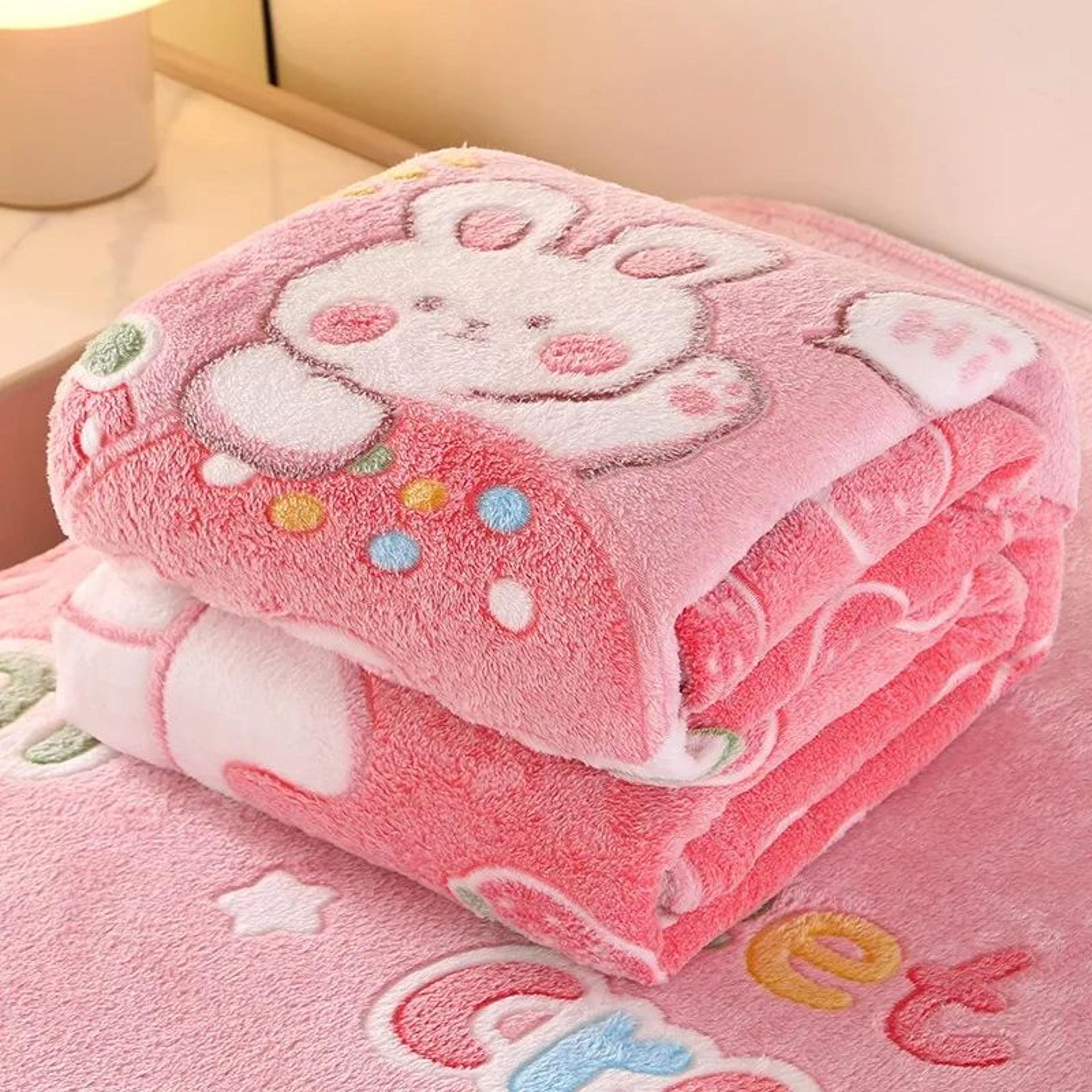 Cozy Pink Strawberry Floral Flannel Throw Blanket 7