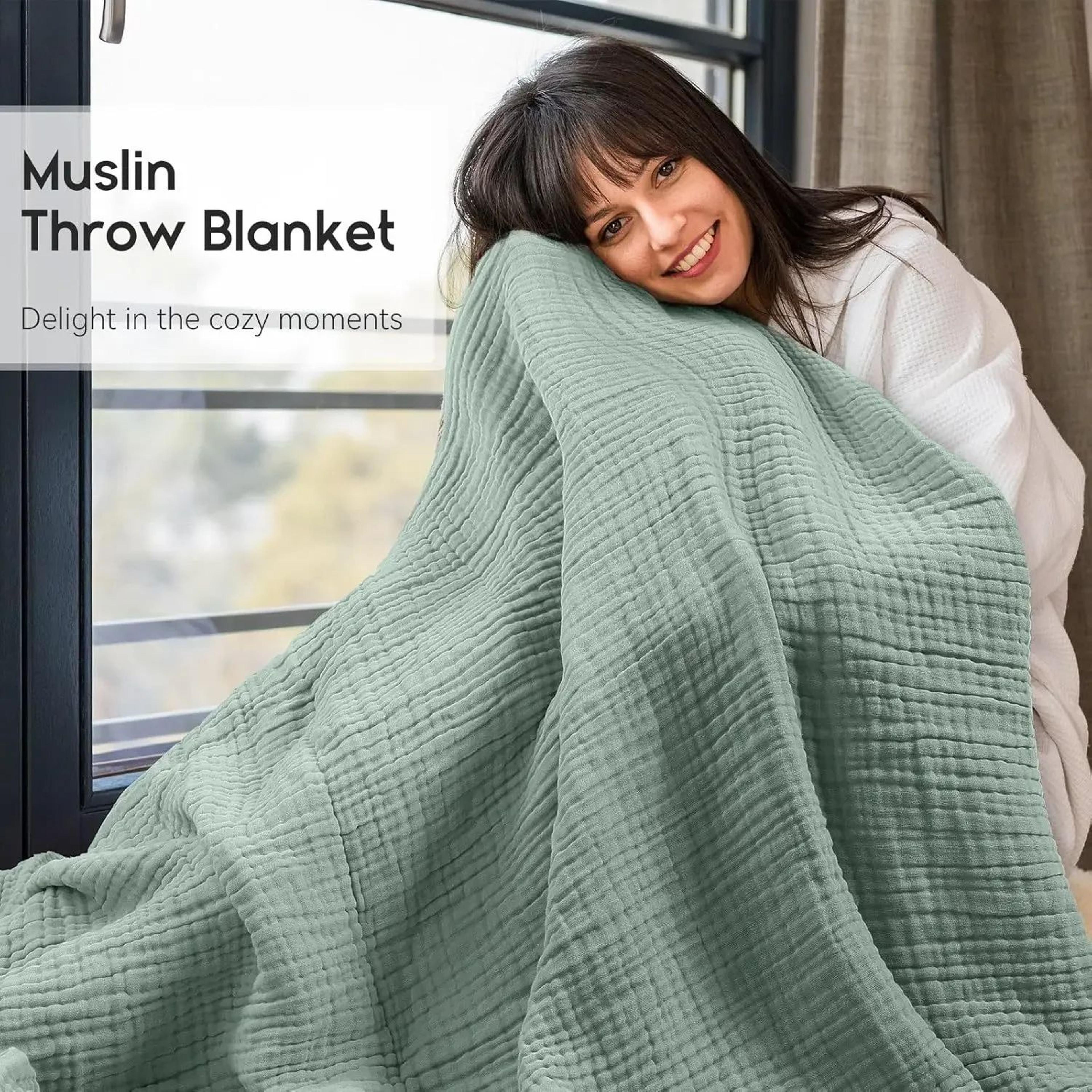 Six Layer Cotton Muslin Boho Throw Blanket 4