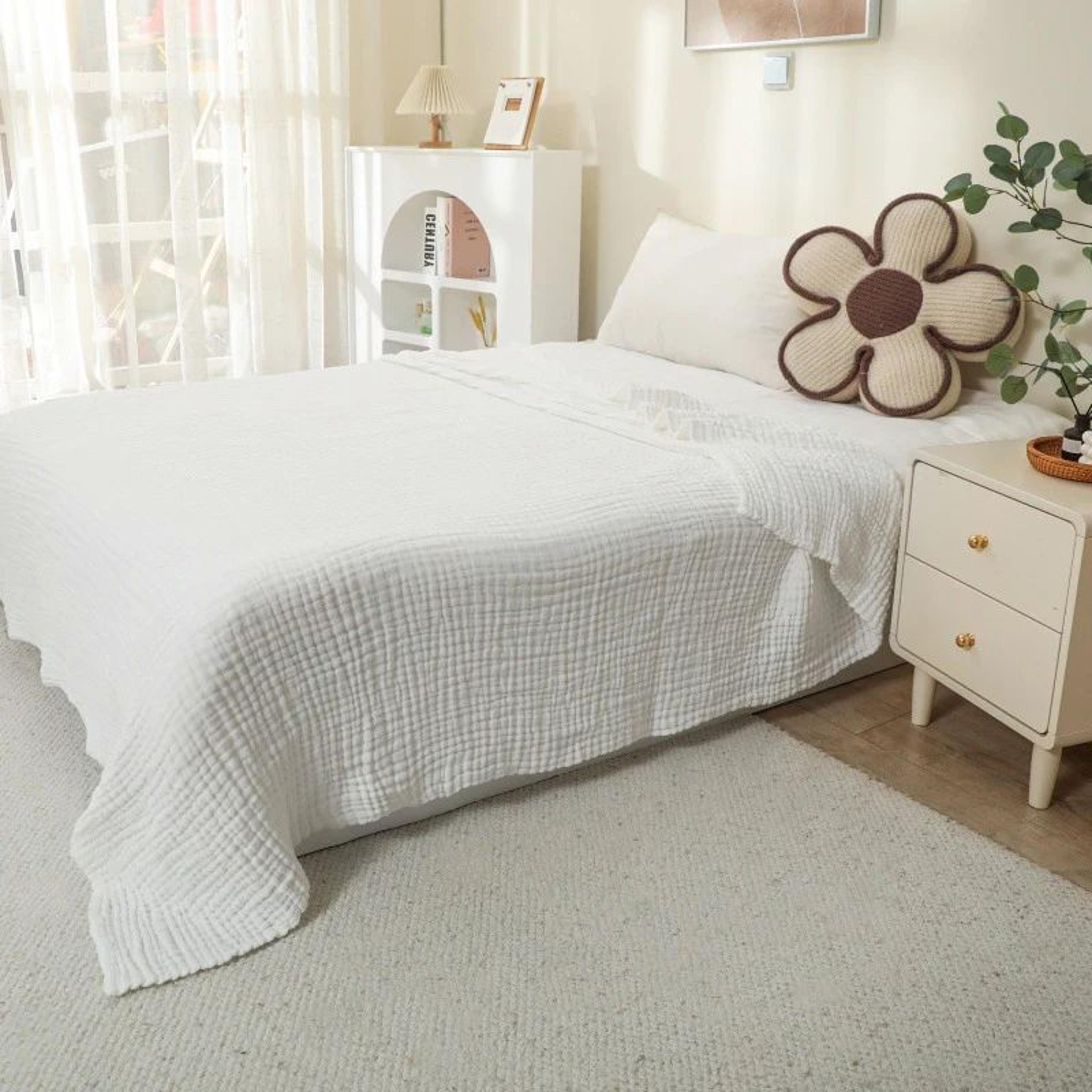 Six Layer Cotton Muslin Boho Throw Blanket 9