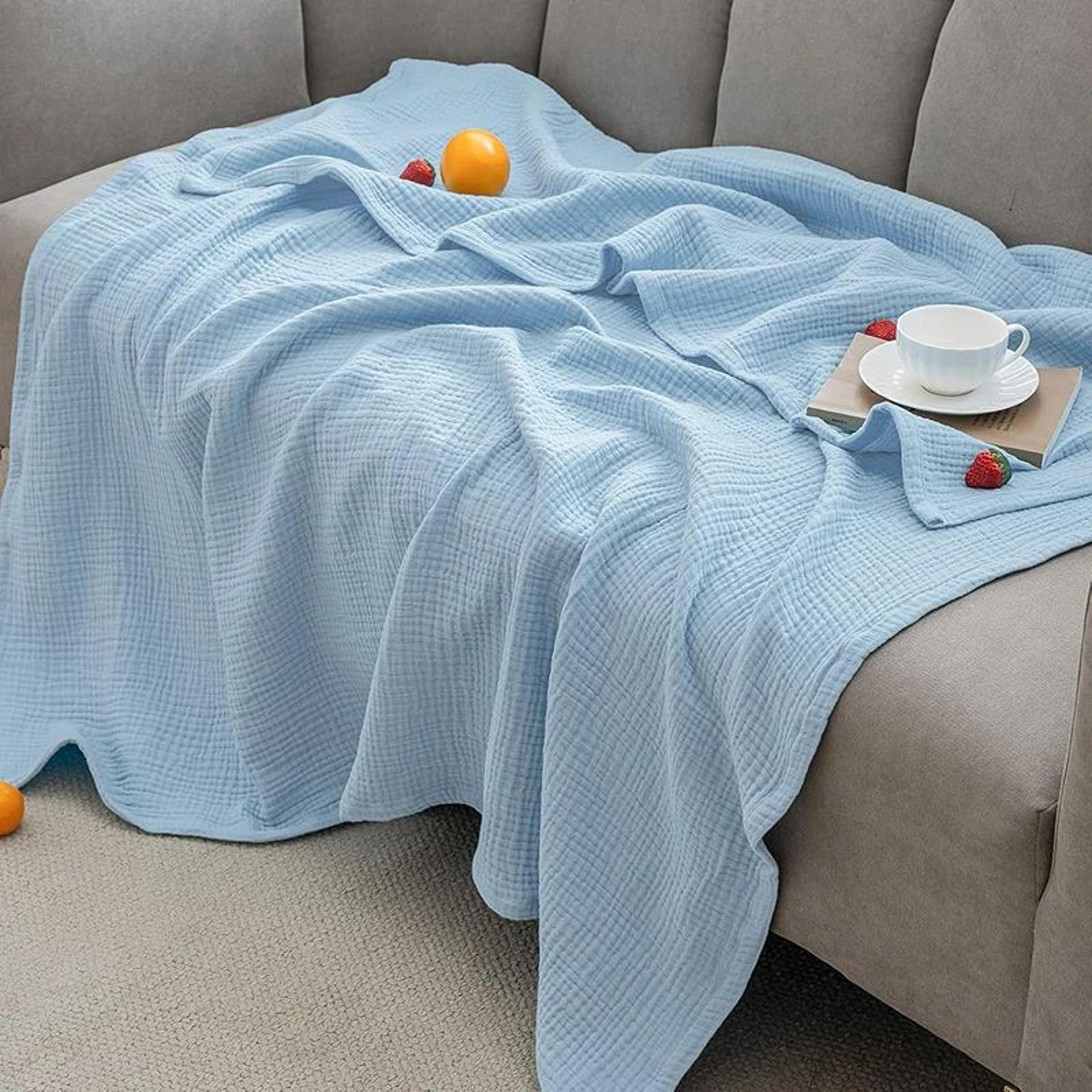 Six Layer Cotton Muslin All Season Throw Blanket 11