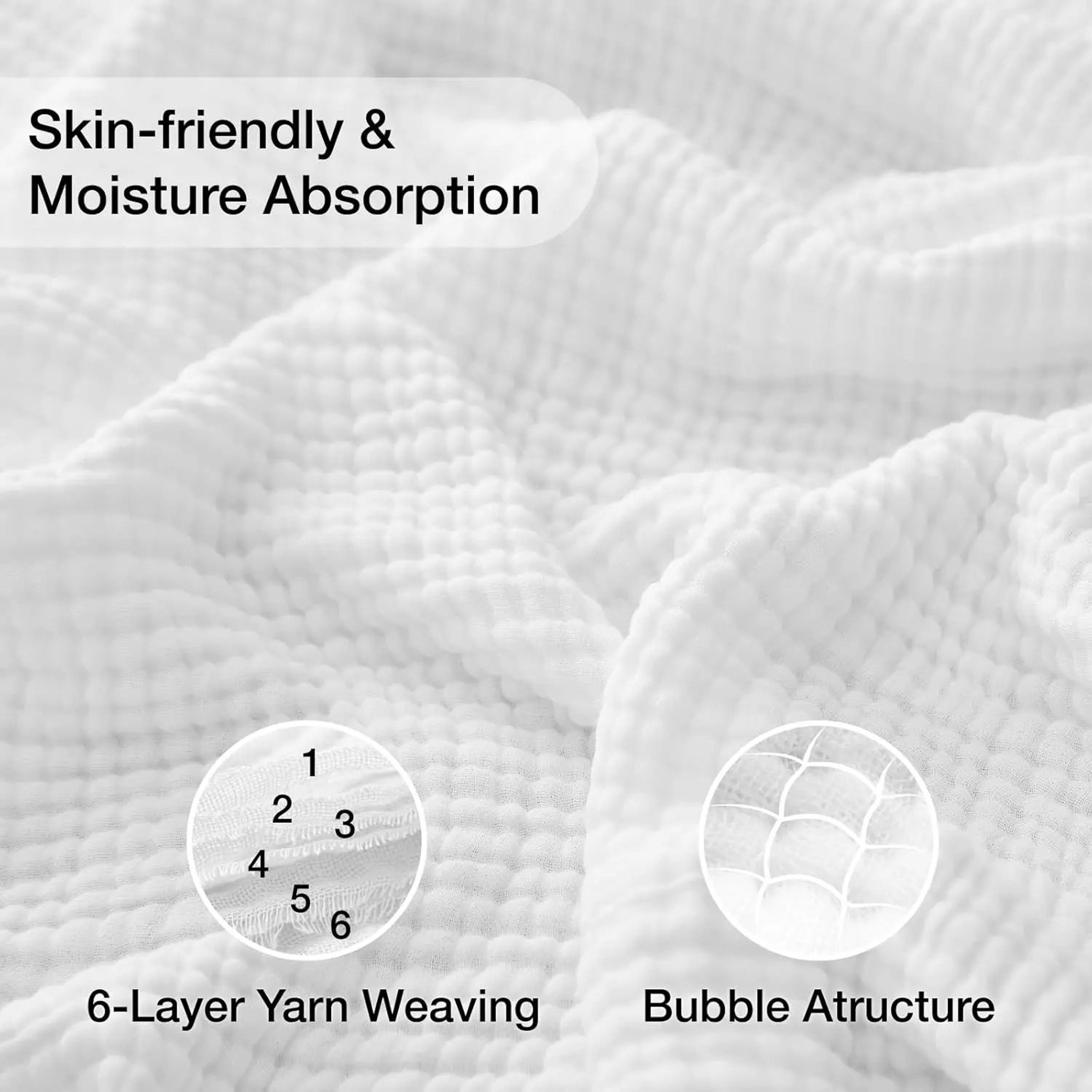 Six Layer Cotton Muslin Lightweight Summer Throw Blanket 4