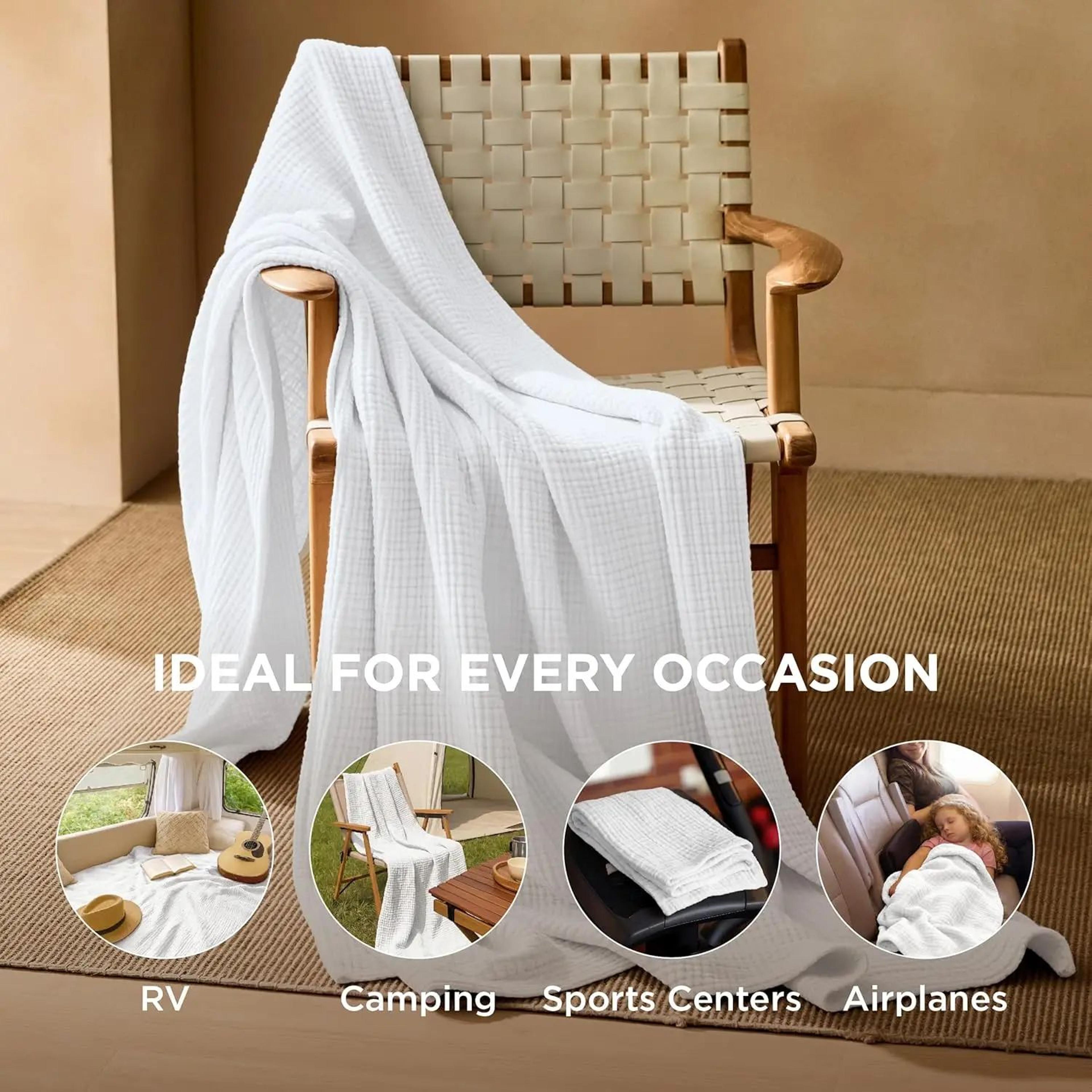 Six Layer Cotton Muslin Lightweight Summer Throw Blanket 5
