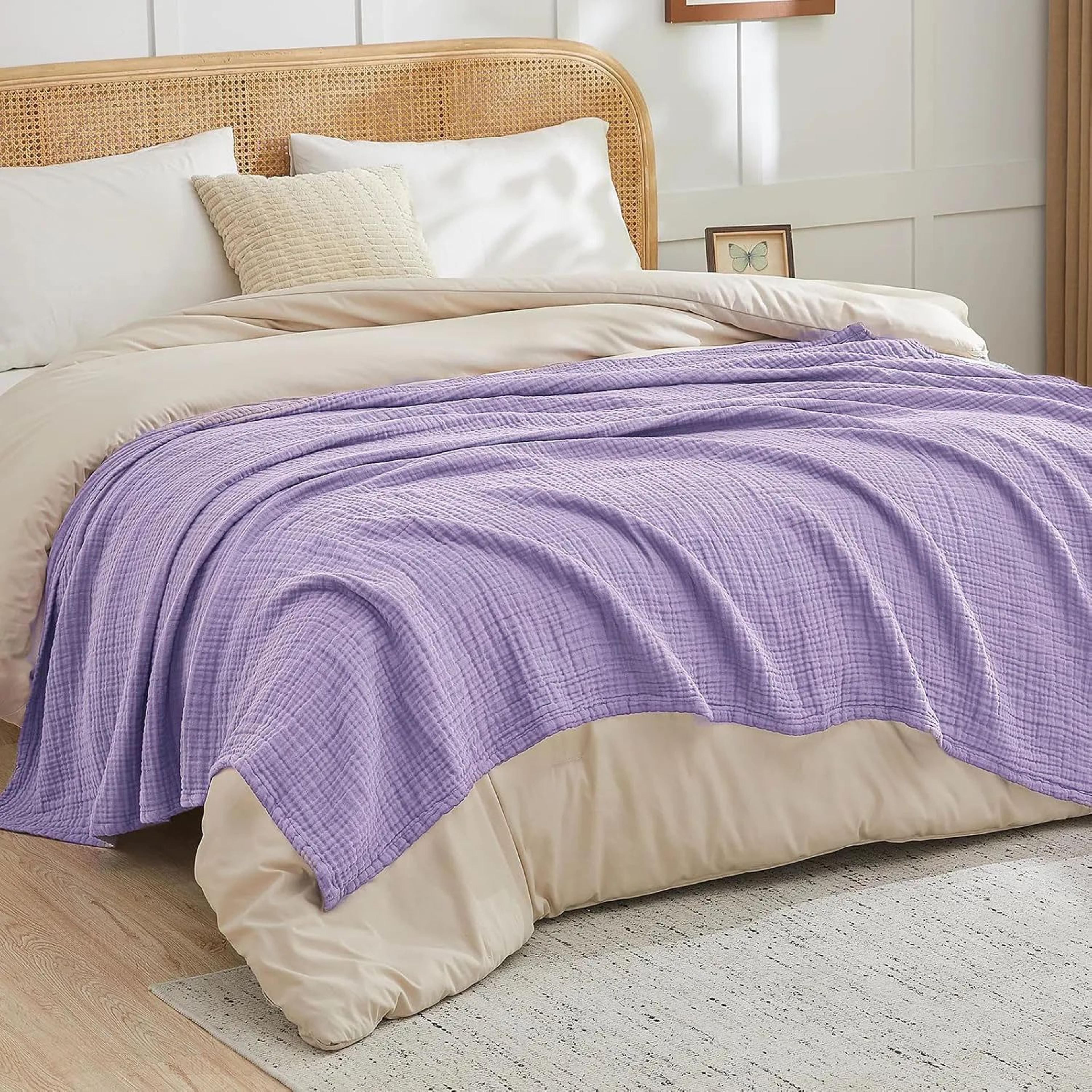 Six Layer Cotton Muslin Lightweight Summer Throw Blanket 9