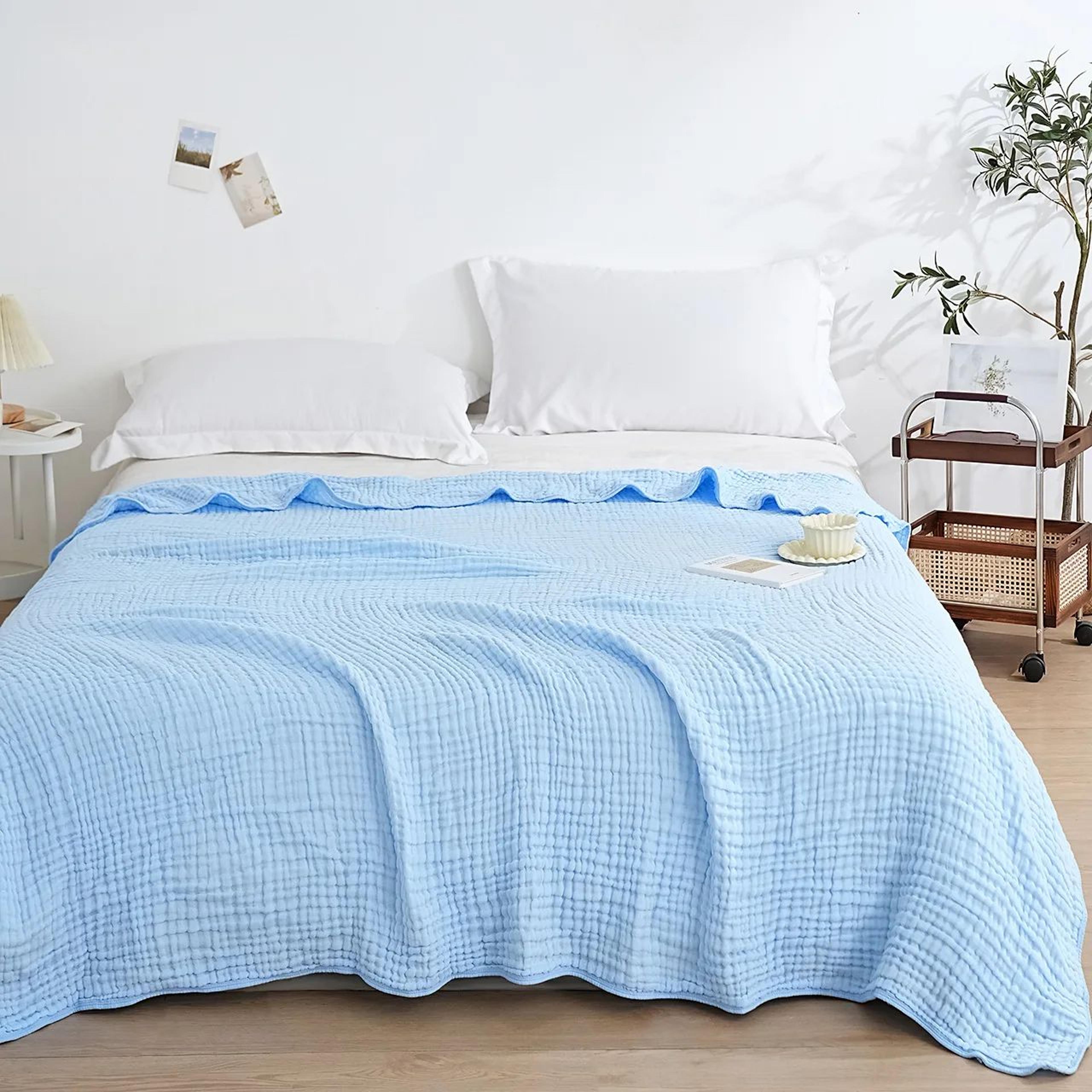Six Layer Cotton Muslin Lightweight Summer Throw Blanket 15