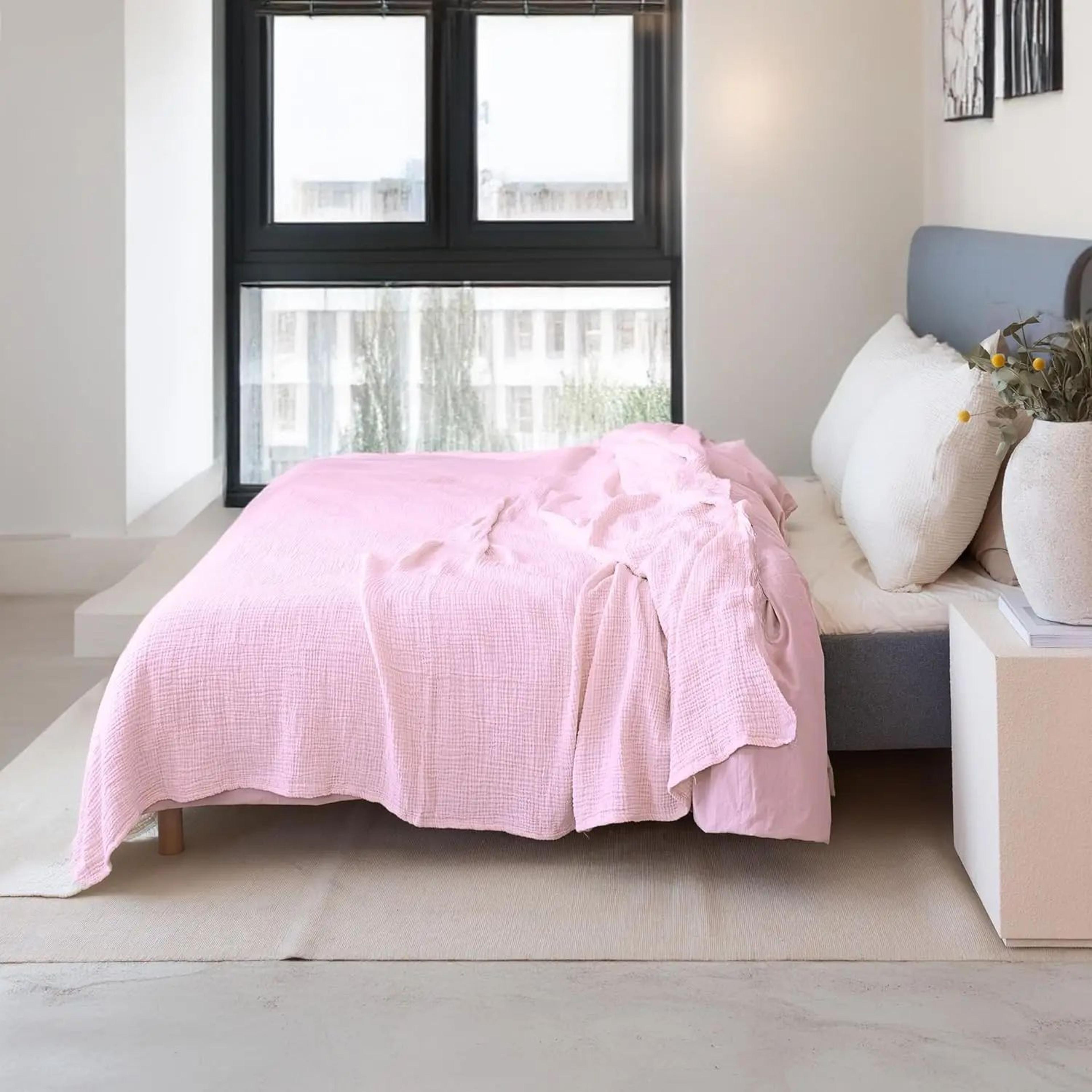 Six Layer Cotton Muslin Lightweight Summer Throw Blanket 12