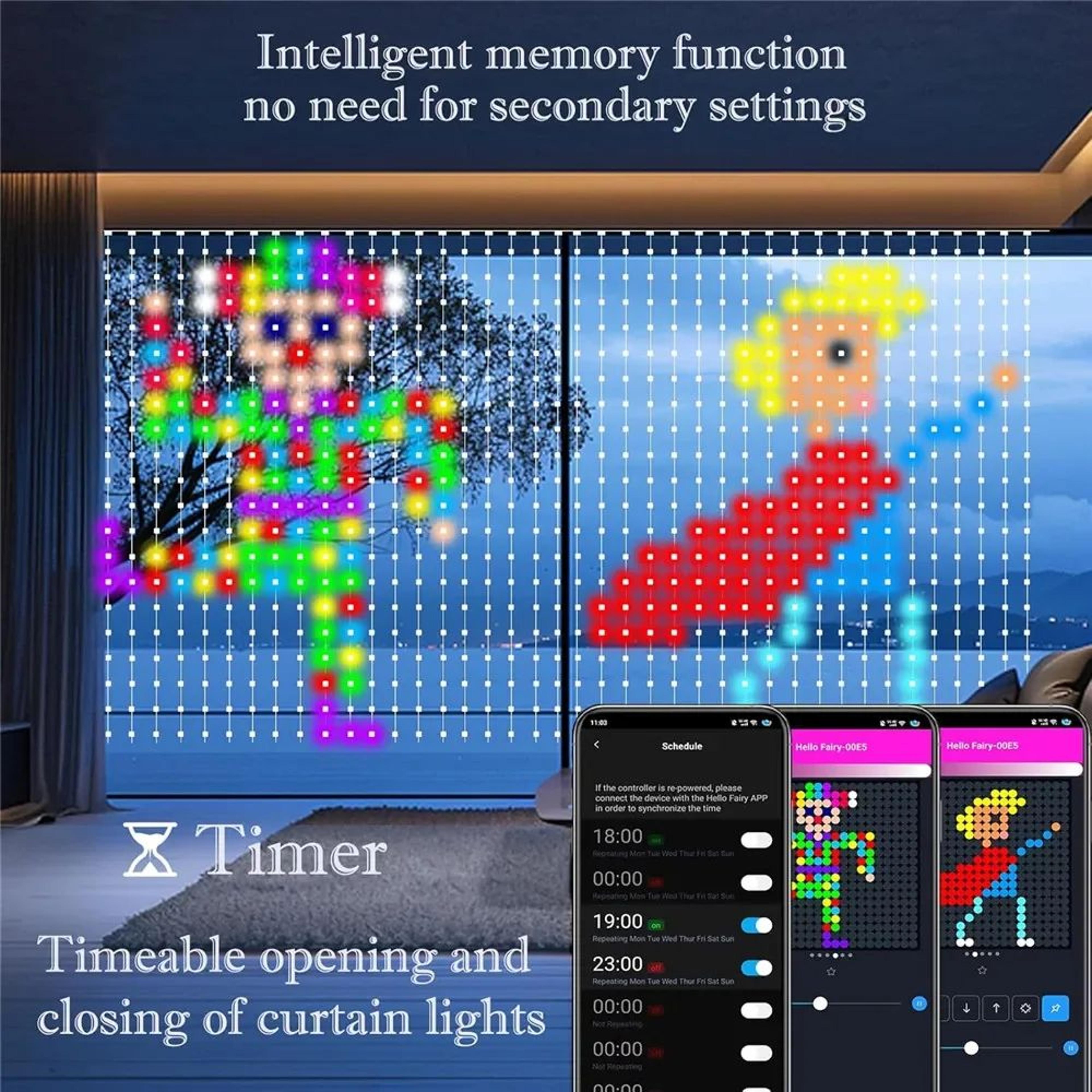 RGB Smart LED Curtain Lights With Music Sync 2