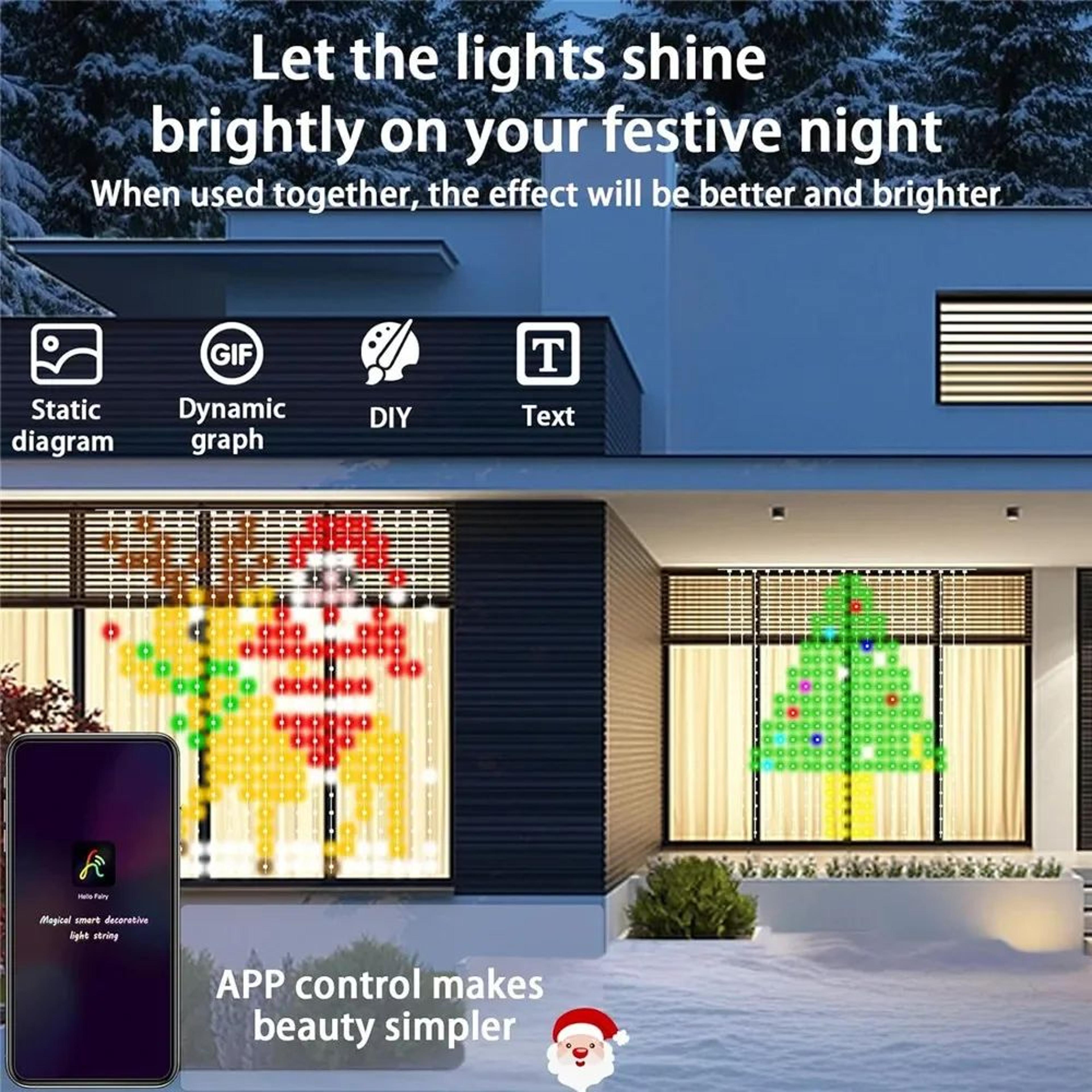 RGB Smart LED Curtain Lights With Music Sync 4