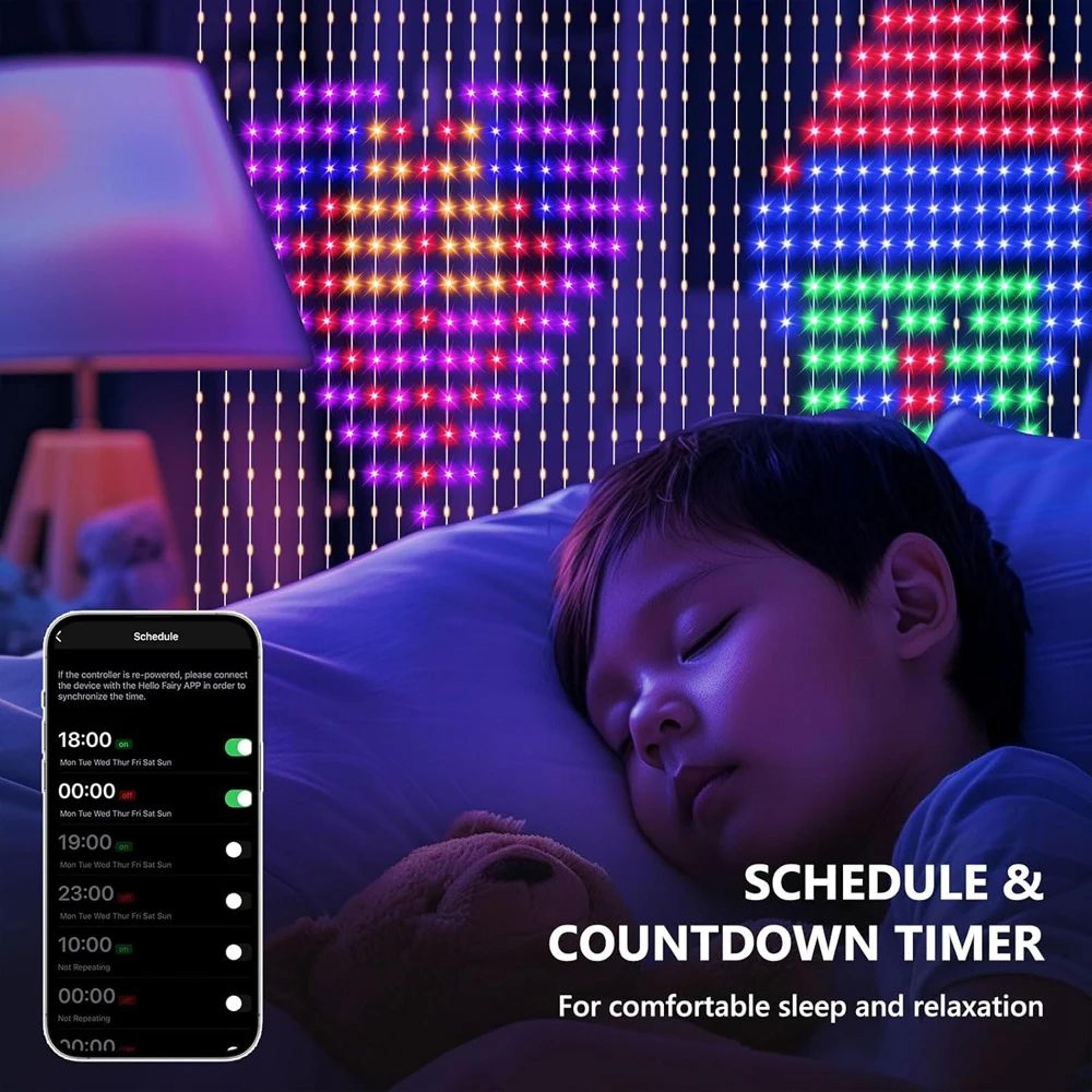 RGB Smart LED Curtain Lights With Music Sync 3
