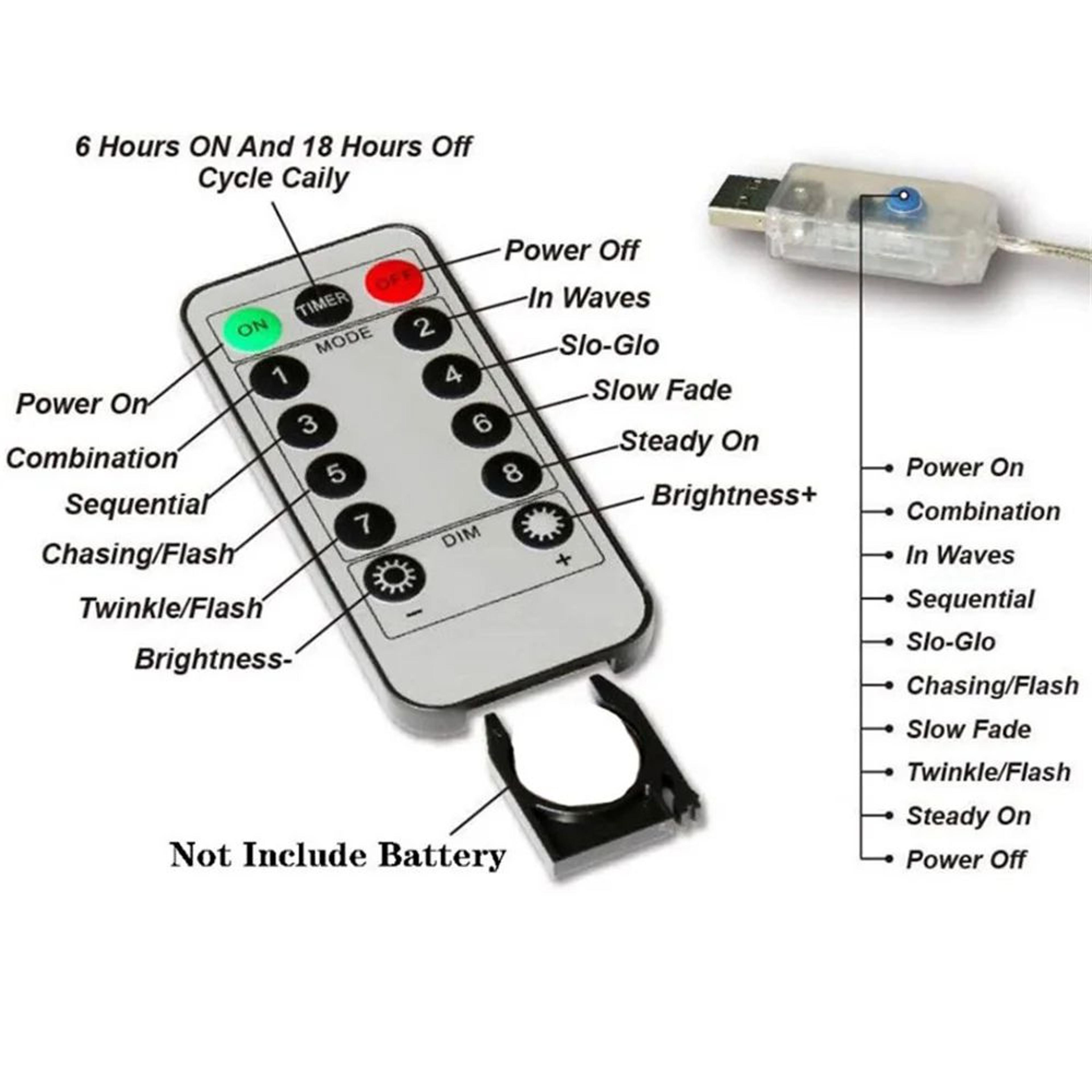 USB LED Curtain Lights With Remote And 8 Modes 5