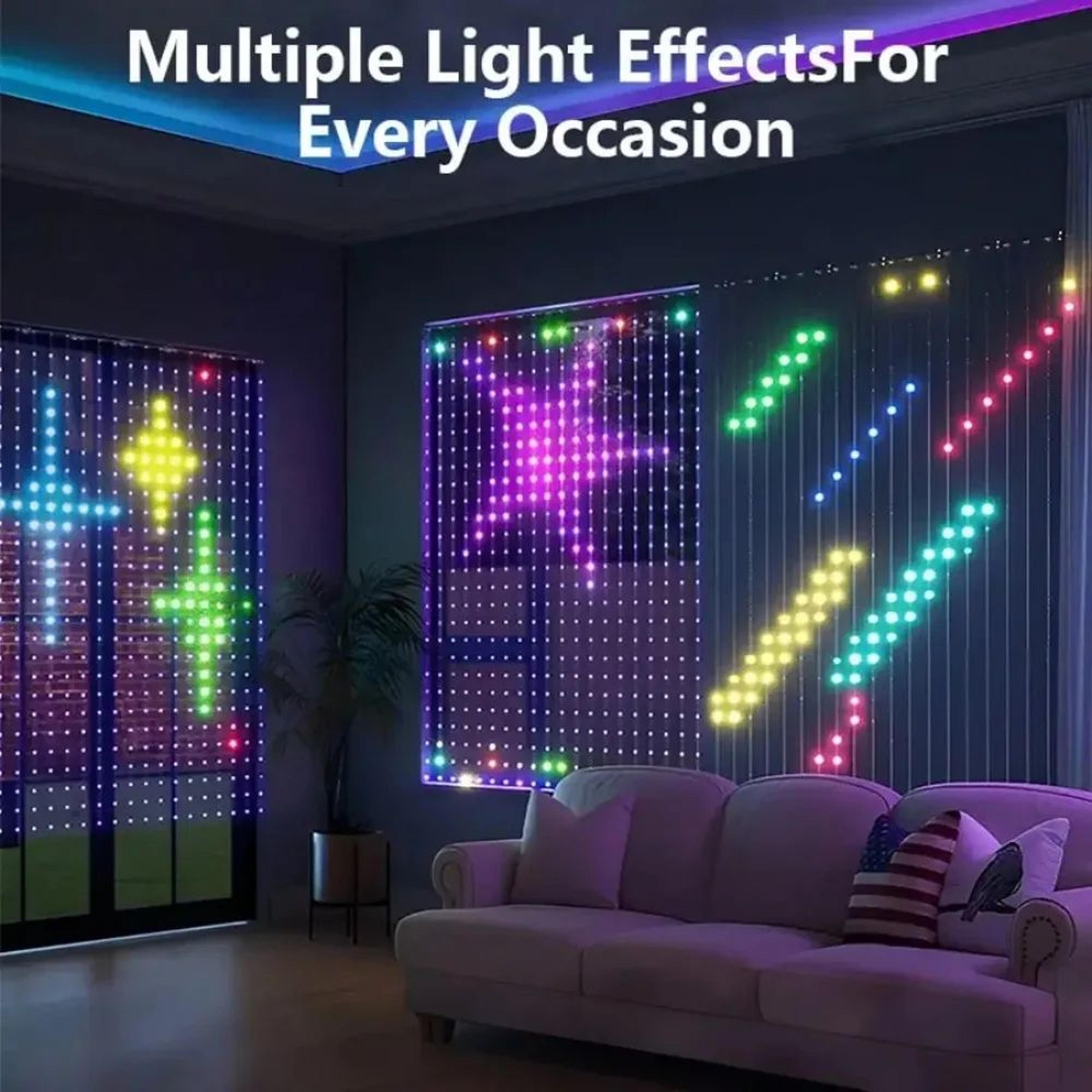 Smart LED Curtain Lights With DIY Pattern Display 3