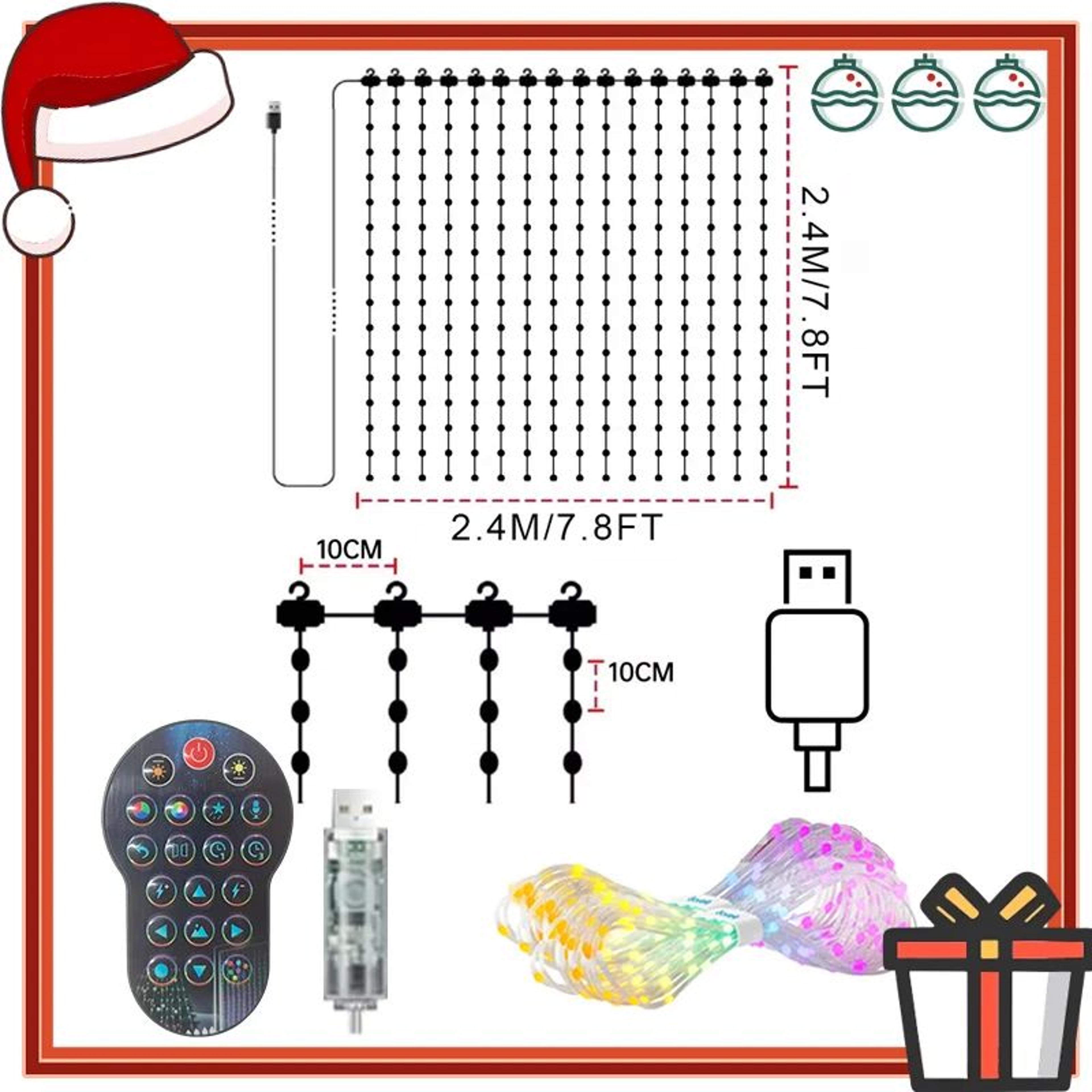 Smart LED Curtain Lights With DIY Pattern Display 7