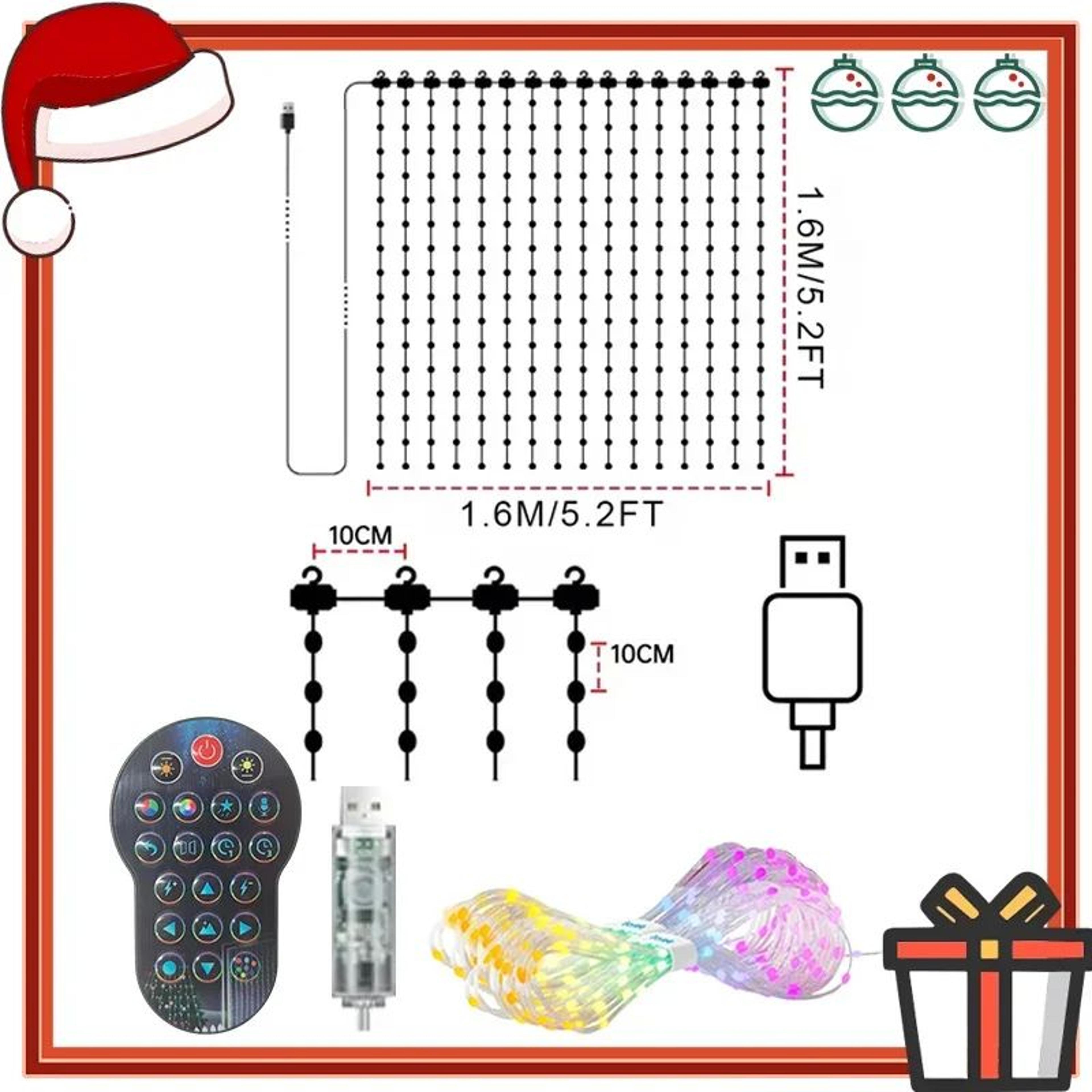 Smart LED Curtain Lights With DIY Pattern Display 6