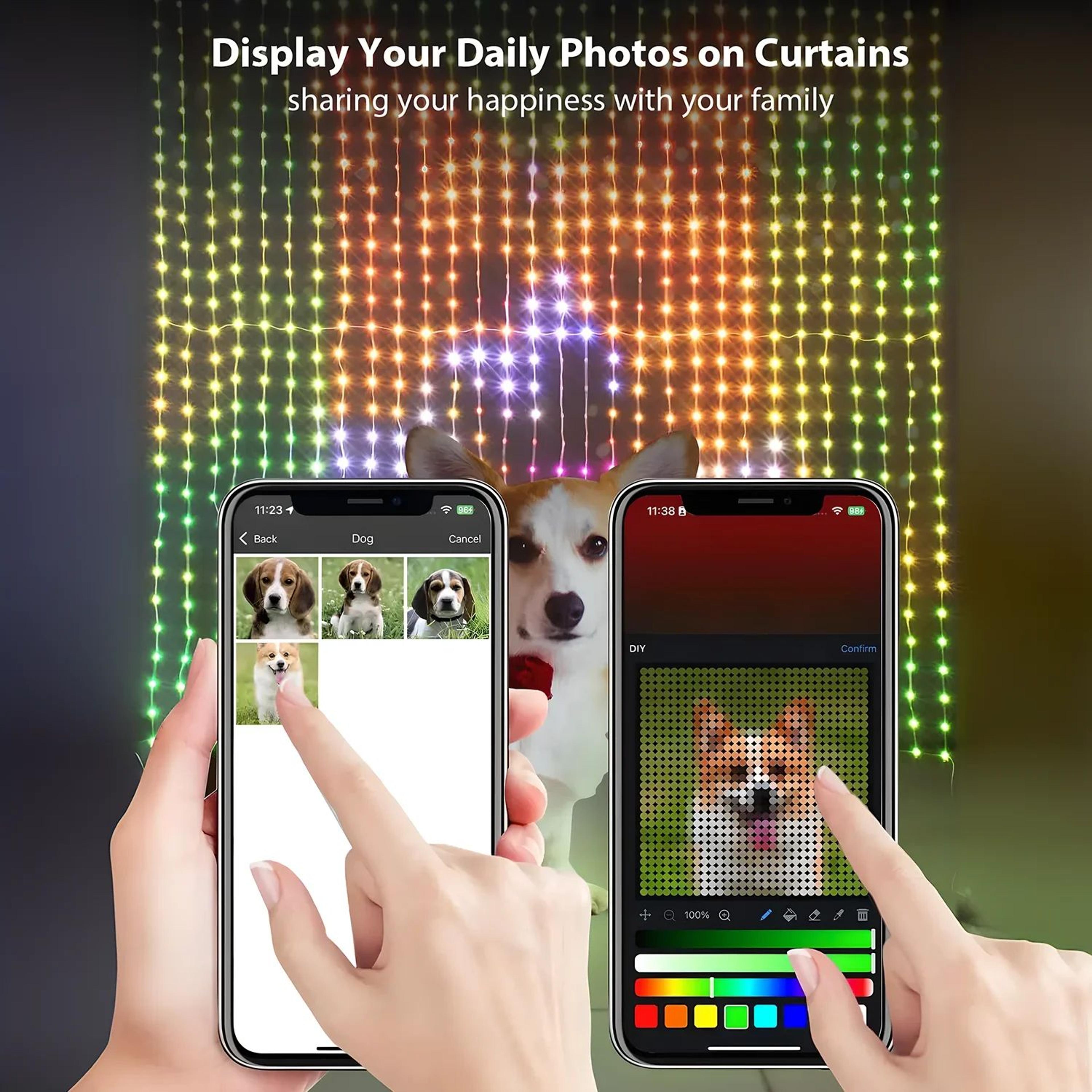 Smart RGB LED Curtain Lights With DIY Picture Display 1