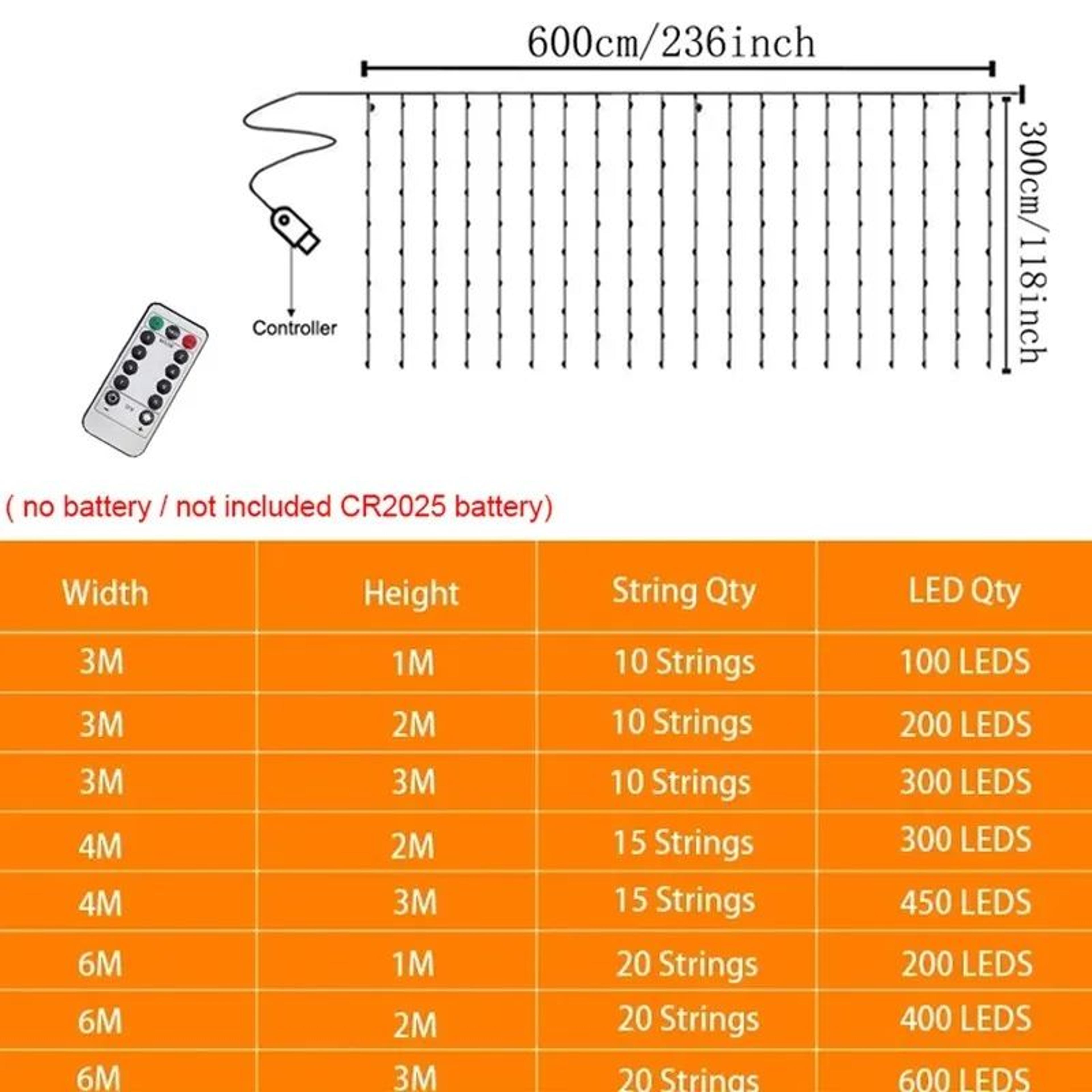 USB LED Curtain String Lights For Holiday And Party Decor 5