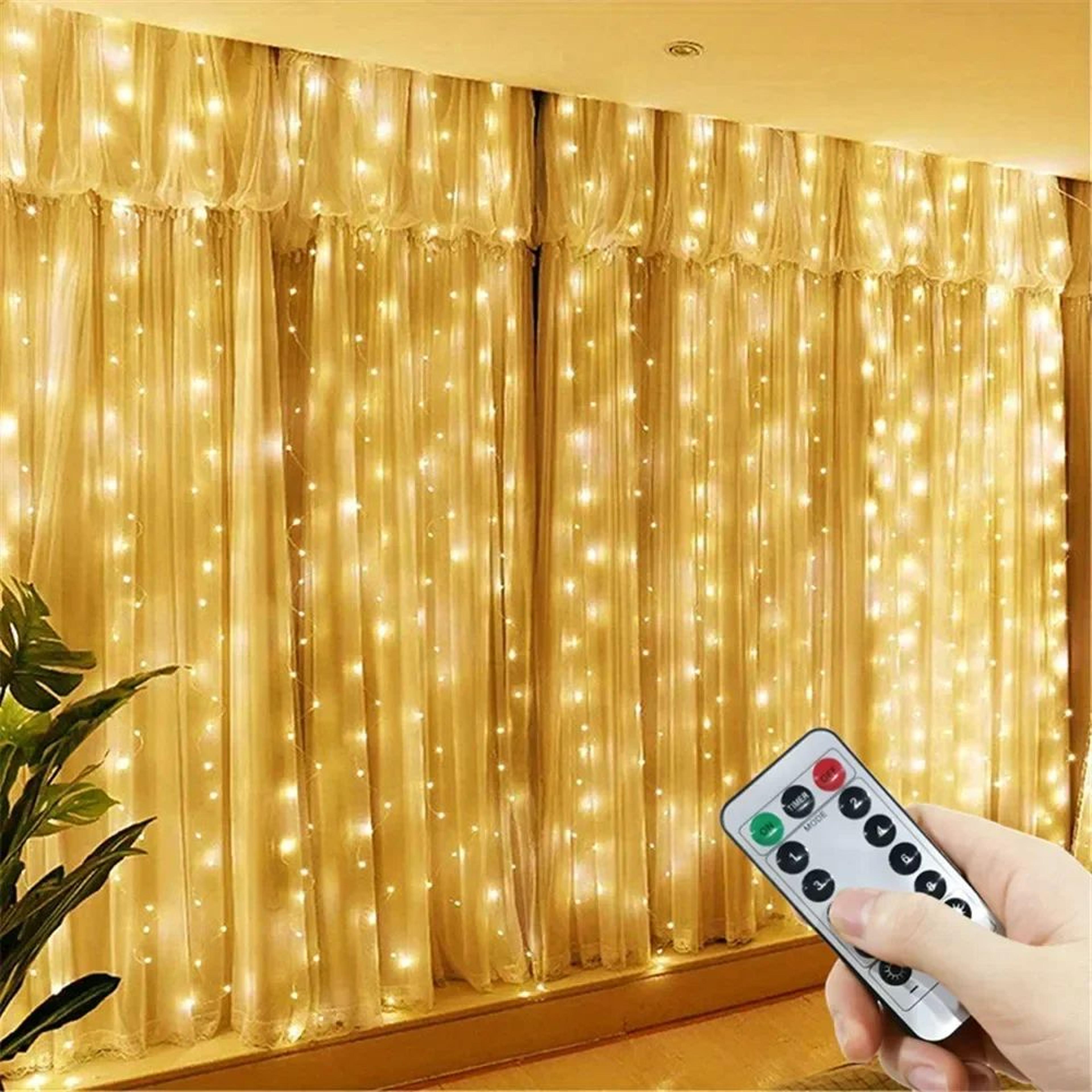 LED Fairy Curtain String Lights With Remote 4