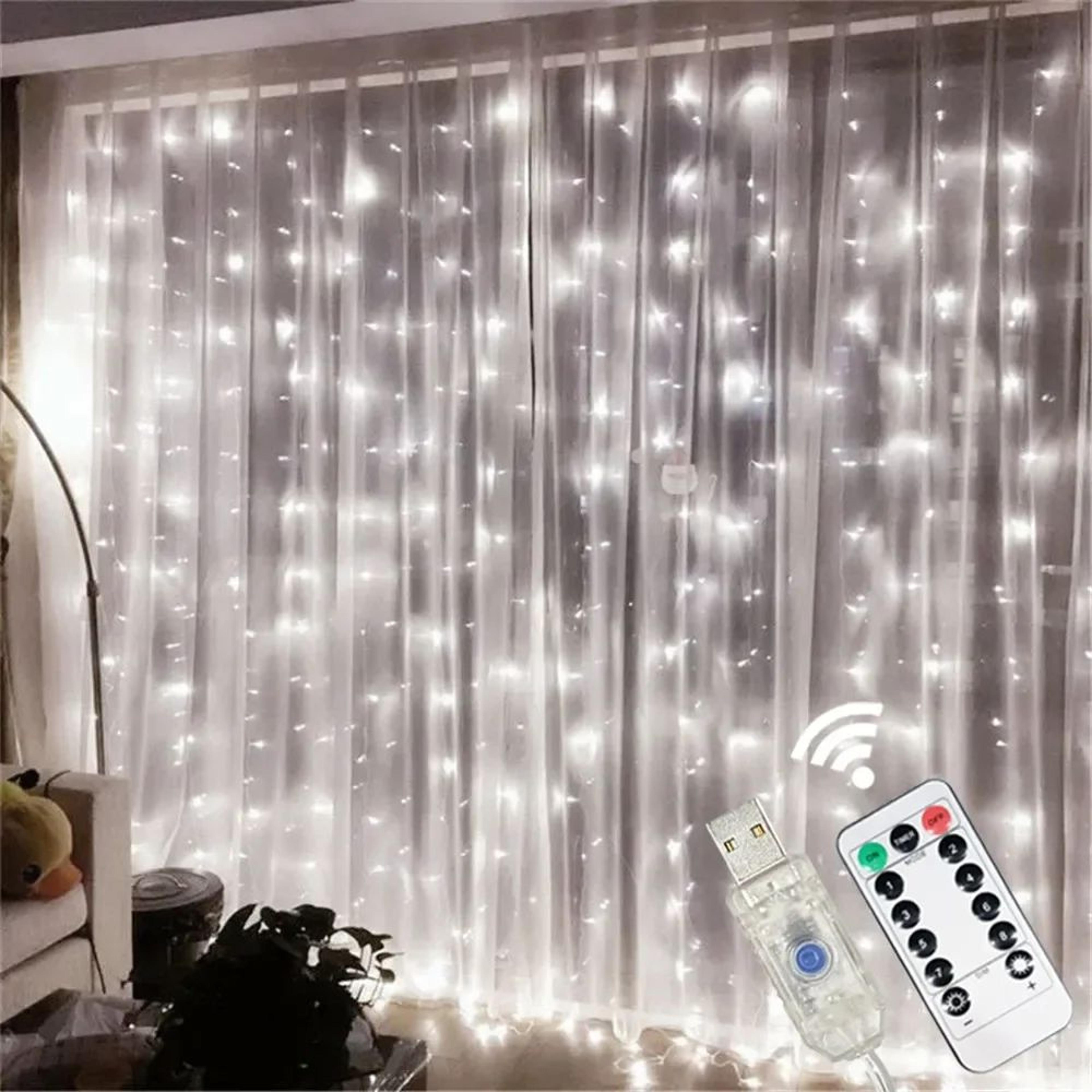 LED Fairy Curtain String Lights With Remote 2