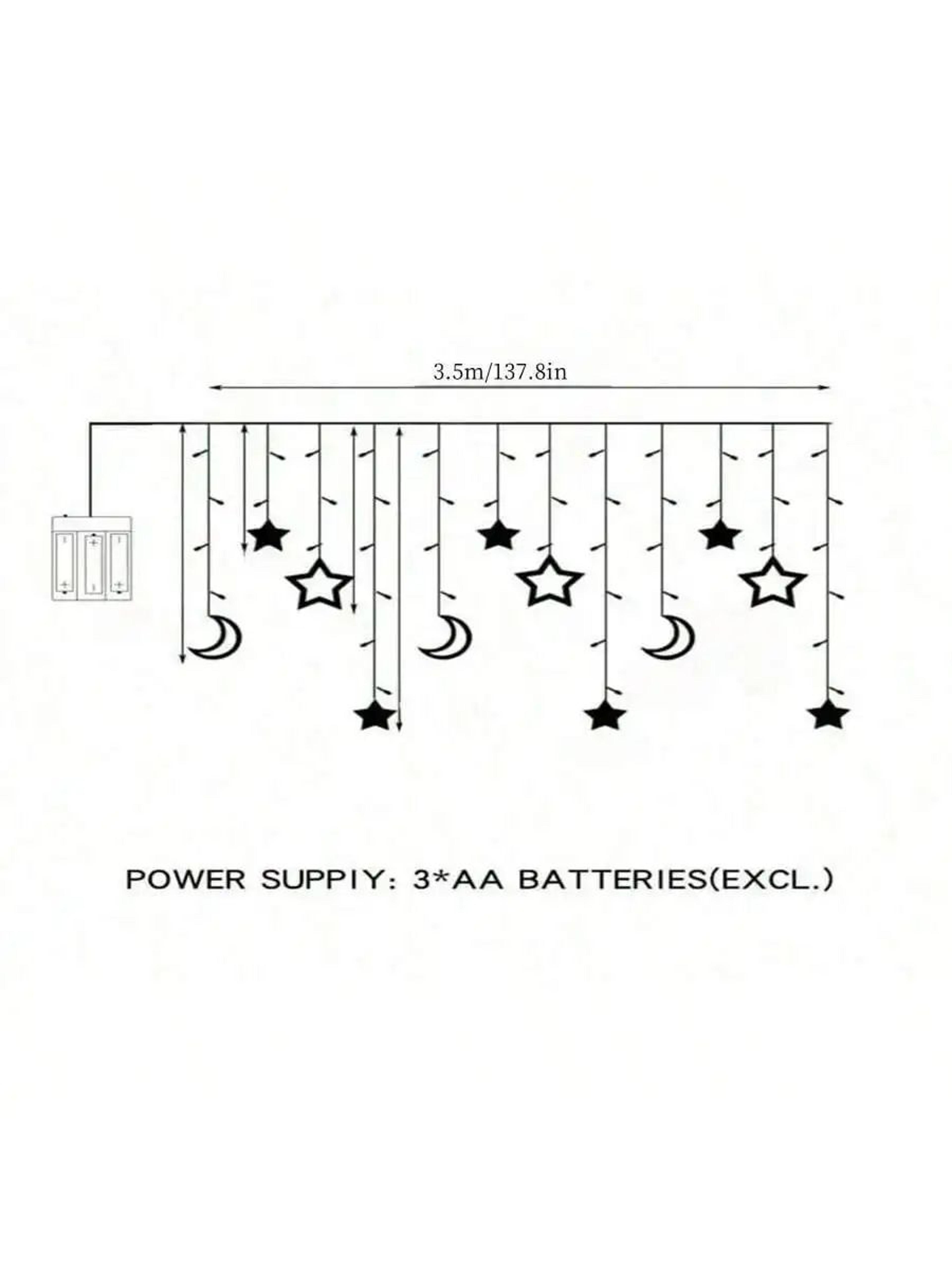 Star And Moon LED Curtain Lights For Room Decor 5