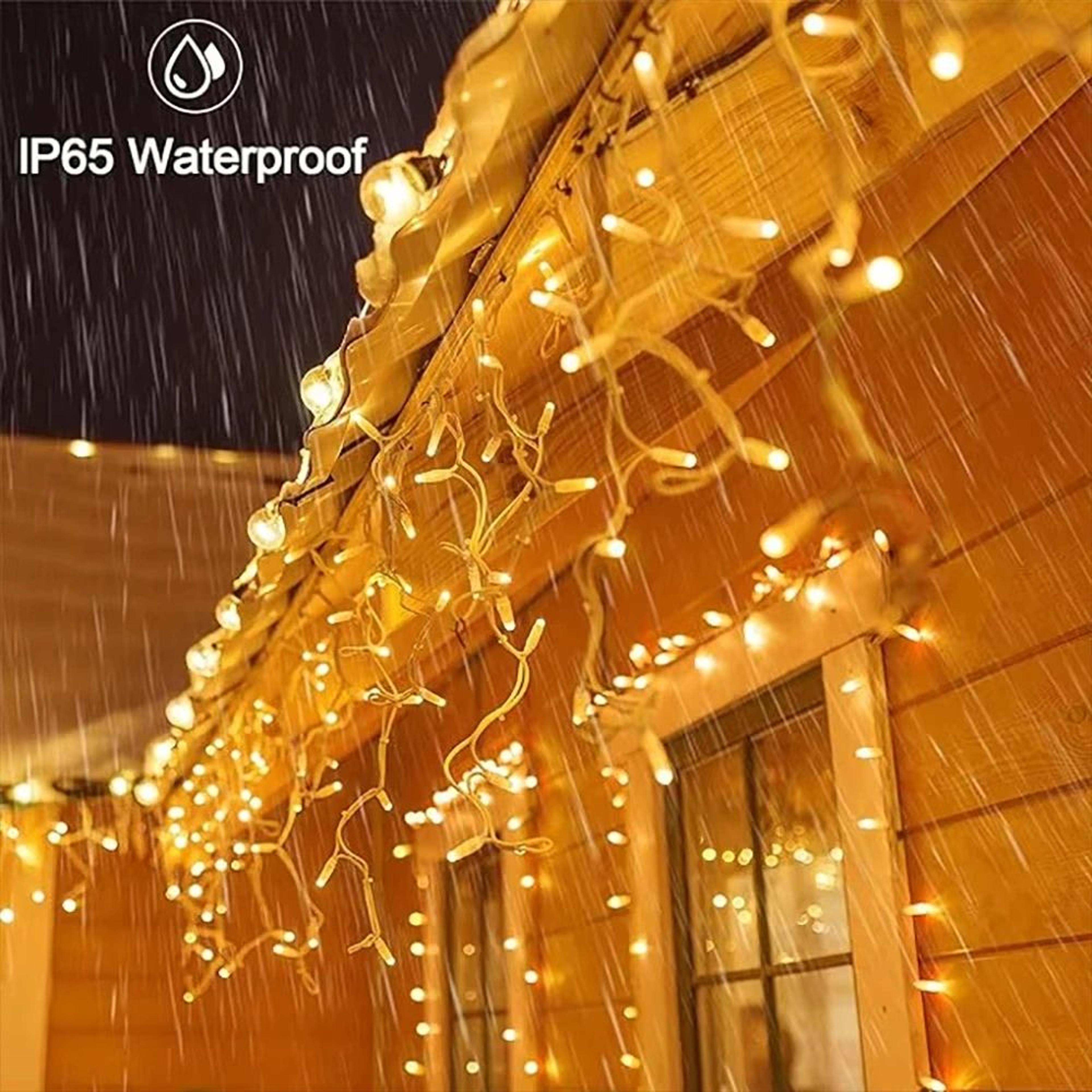 Solar LED Icicle String Lights For Outdoor Decor 2