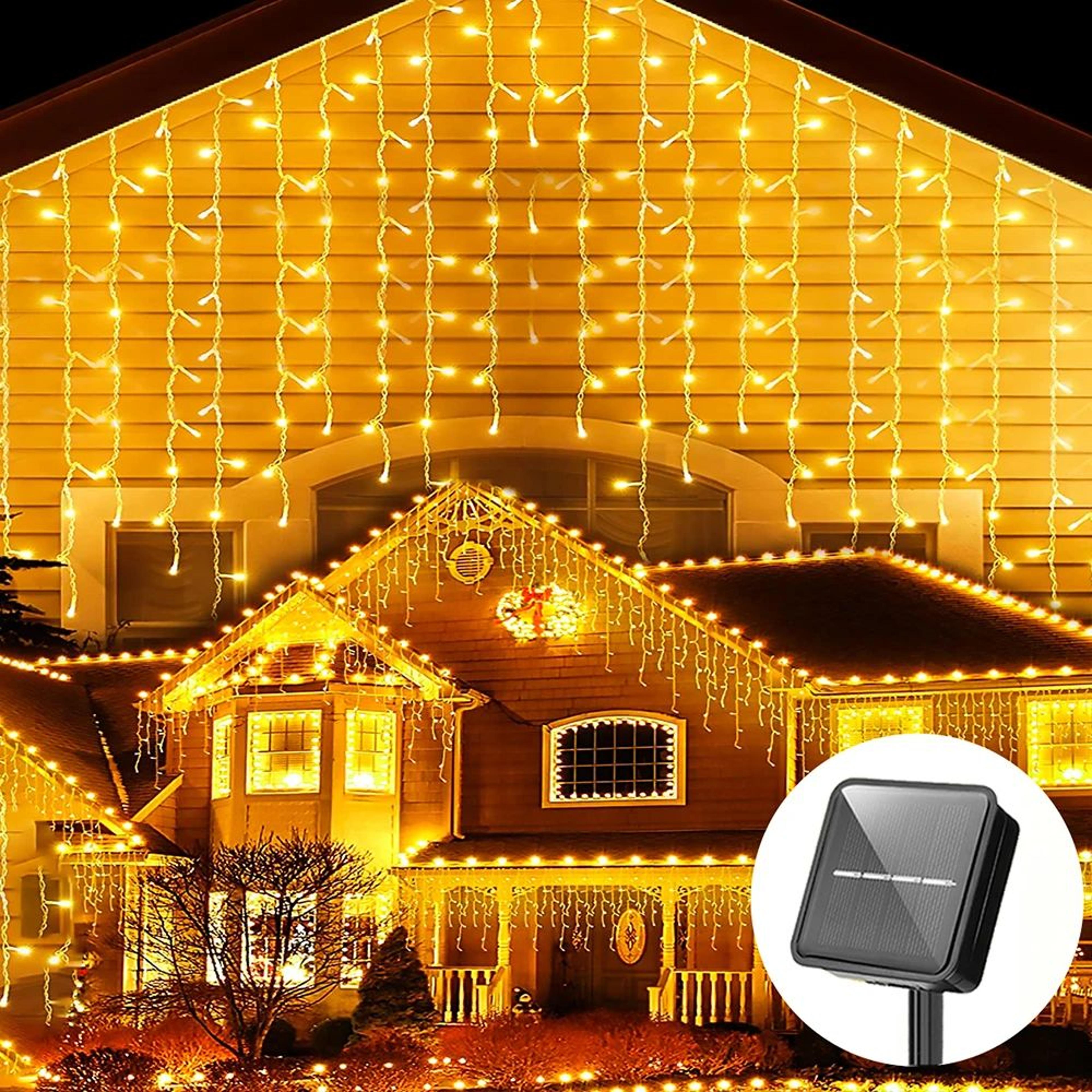 Solar LED Icicle String Lights For Outdoor Decor 6