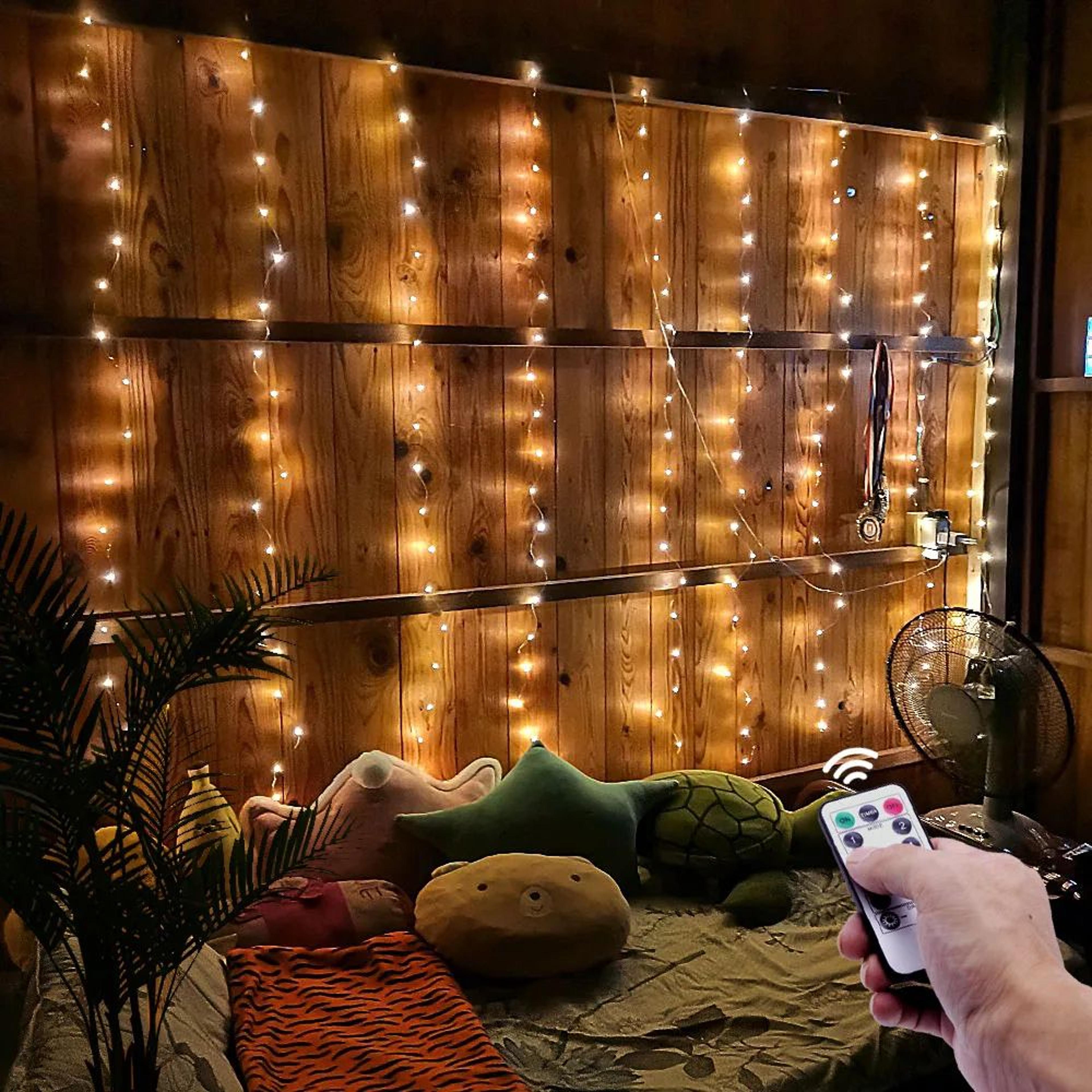Waterproof LED Curtain Fairy Lights With Remote 4