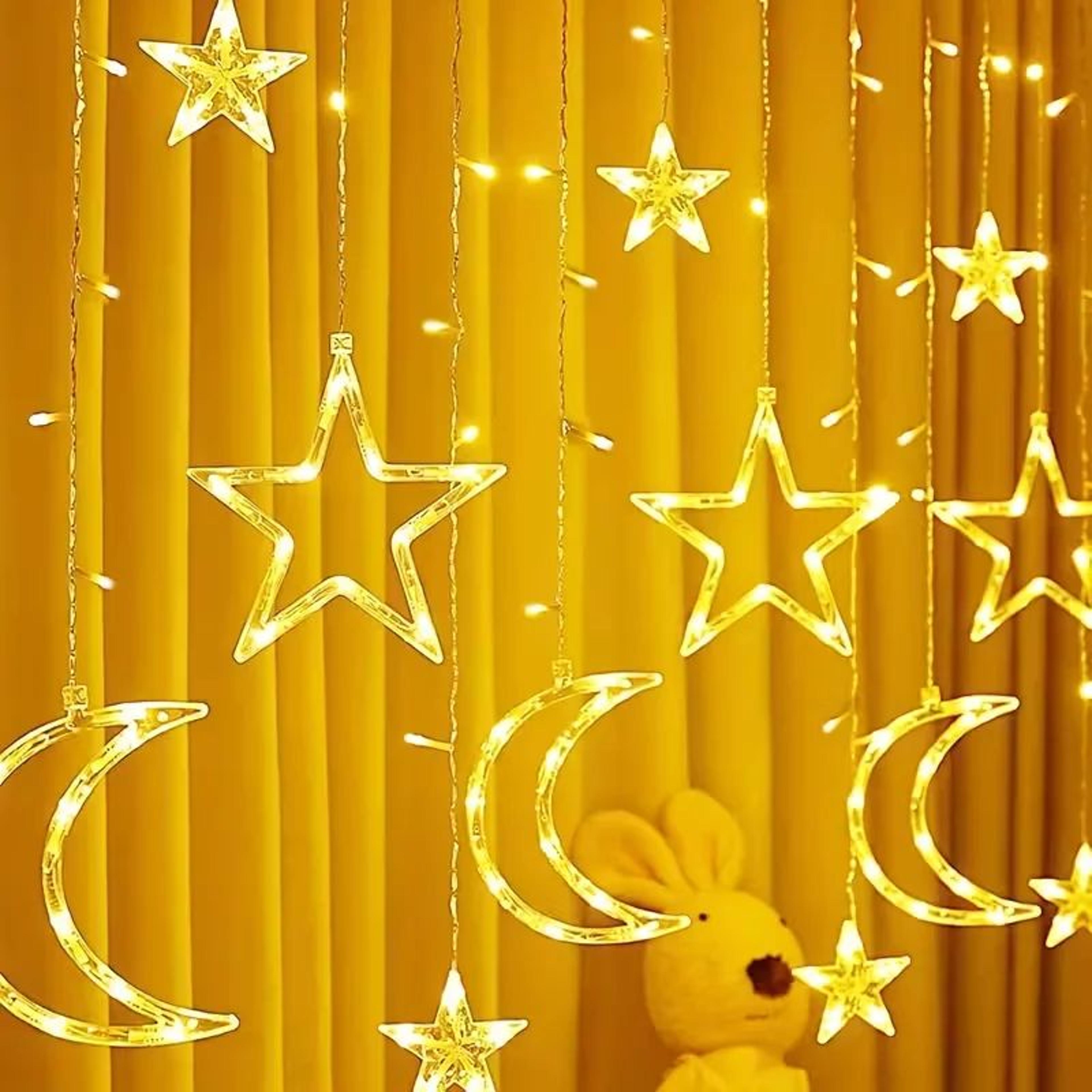 Star Moon LED Curtain String Lights For Room Decor 2